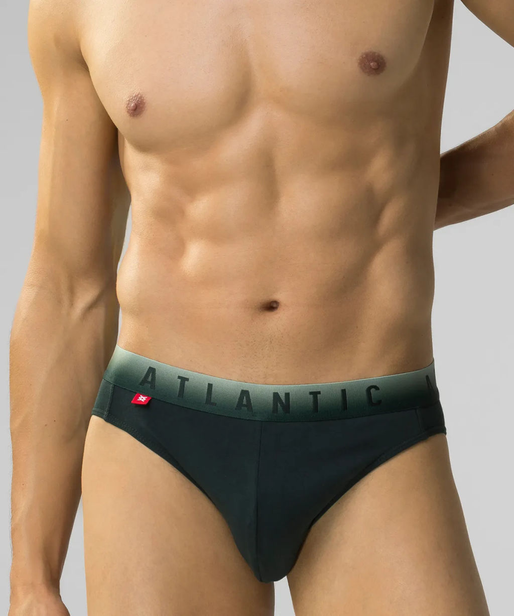 ATLANTIC 3MP-173 Трусы спорт Gradient Elastic - набор 3 шт. каберне + черный + изумрудный  фото 4