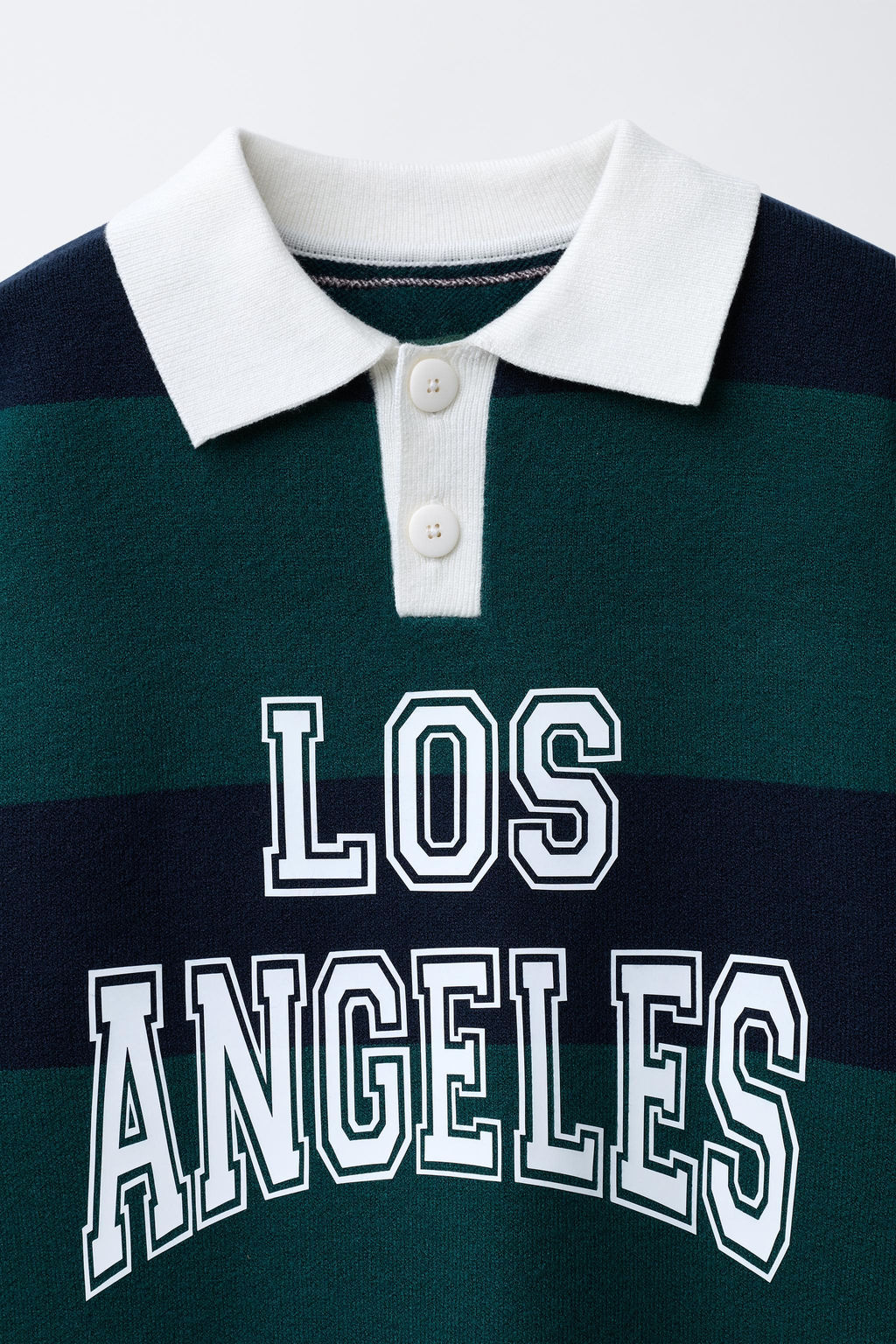 STRIPED VARSITY KNIT POLO JUMPER