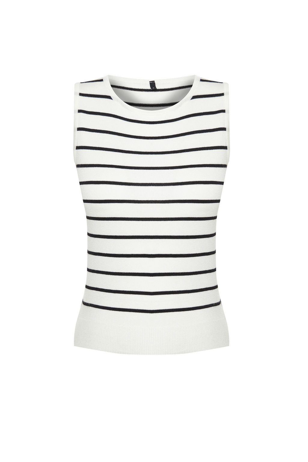 Trendyolmilla Ekru Premium Iplik/Ozel Iplik Cizgili Polo Yaka Triko Bluz TWOSS24BZ00387