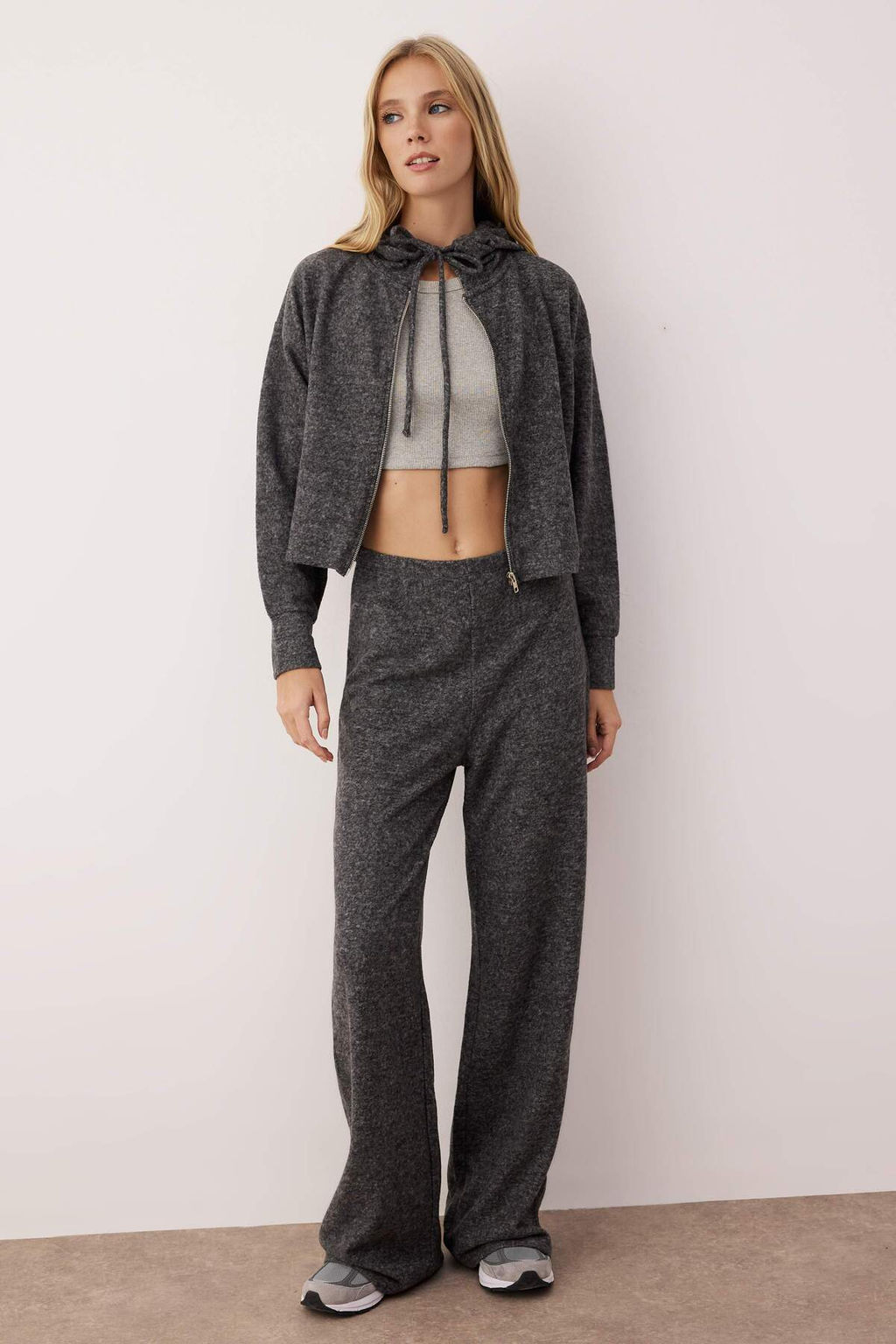 Antrasit Orme Fermuarl? Yumos Alt-Ust Tak?m TWOAW26AU00060 - Trendyolmilla фото 2