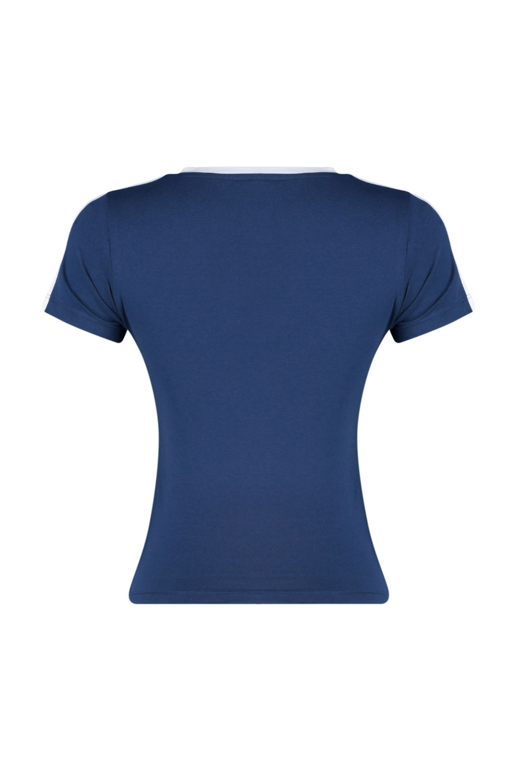 TRENDYOLMILLA Lacivert Slogan Bask?l? V Yaka Regular/Normal Kal?p Orme T-Shirt TWOSS24TS00162 фото 8