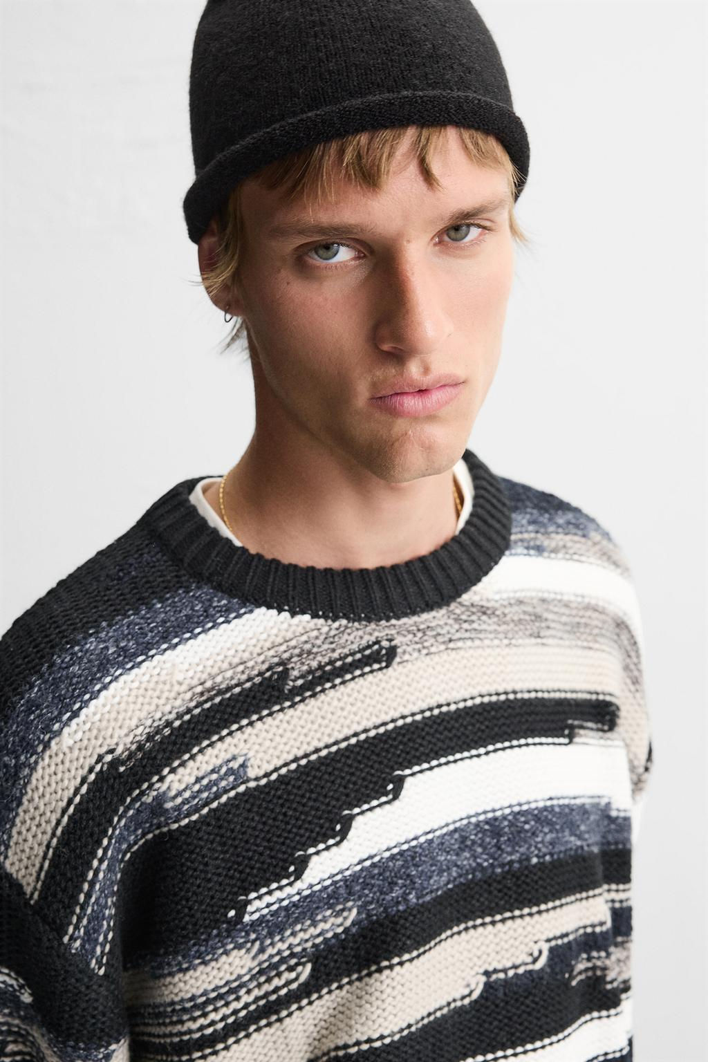 GEOMETRIC JACQUARD SWEATER - Zara фото 6