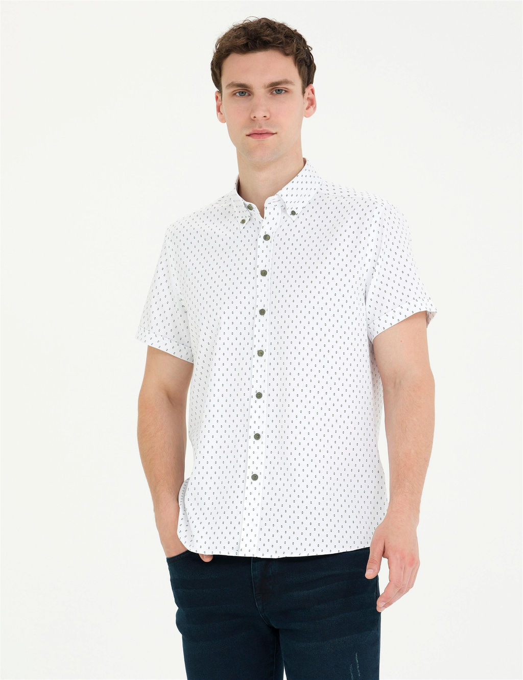 Haki Slim Fit K_sa Kollu G_mlek