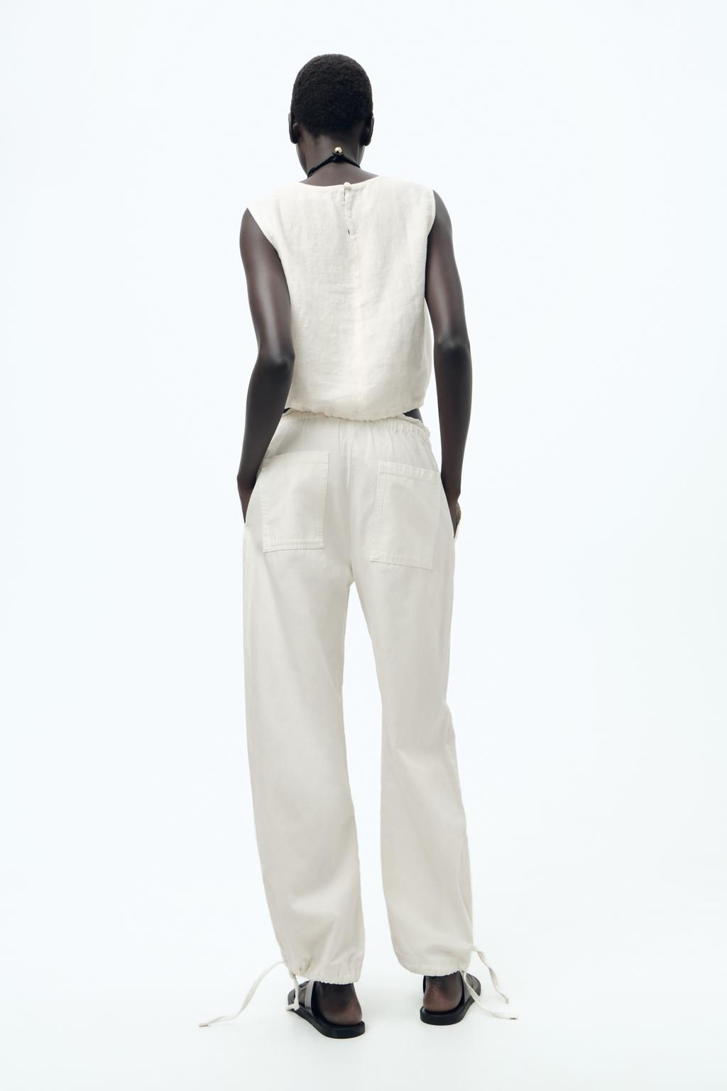 ZW COLLECTION 100% LINEN TOP WITH TIES - Zara фото 21
