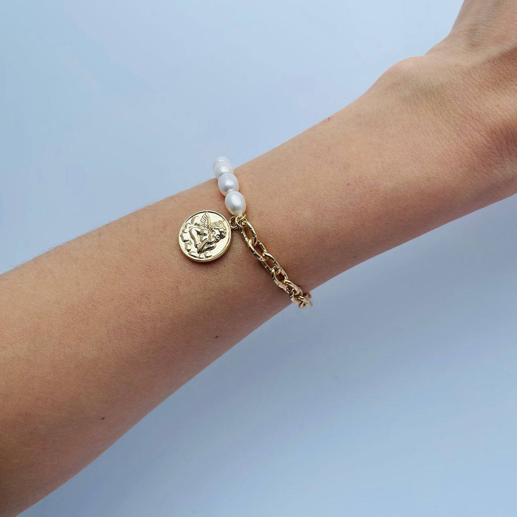 Браслет из Жемчуга с цепочкой 19 см +