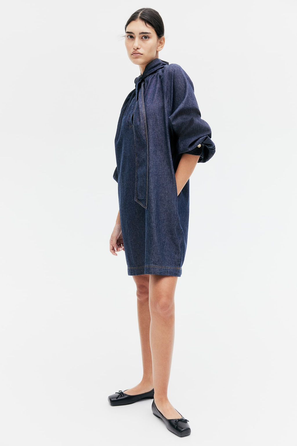 Vestido denim con lazada - H&m фото 2
