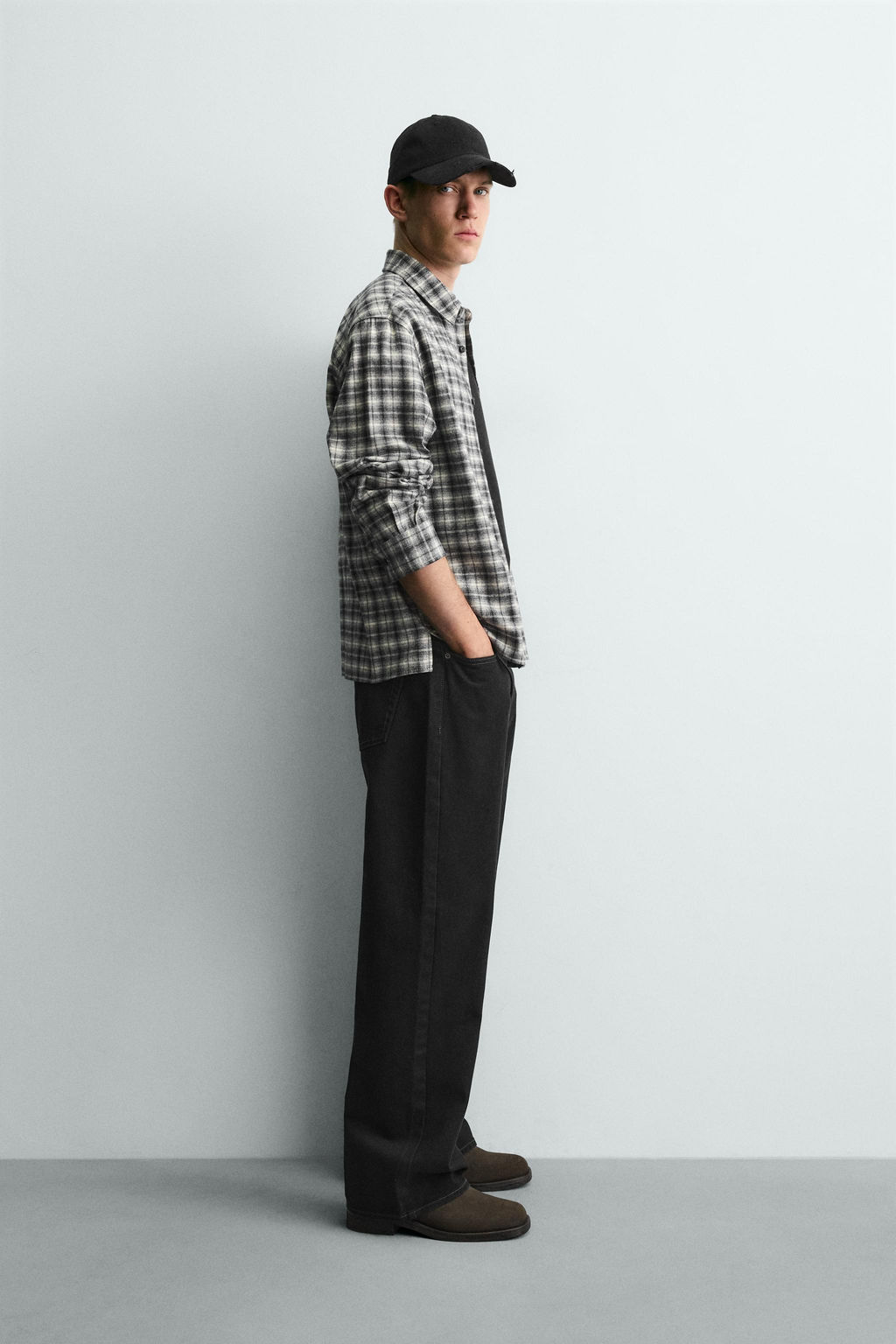 EMBROIDERED CHECK FLANNEL SHIRT - Zara фото 12