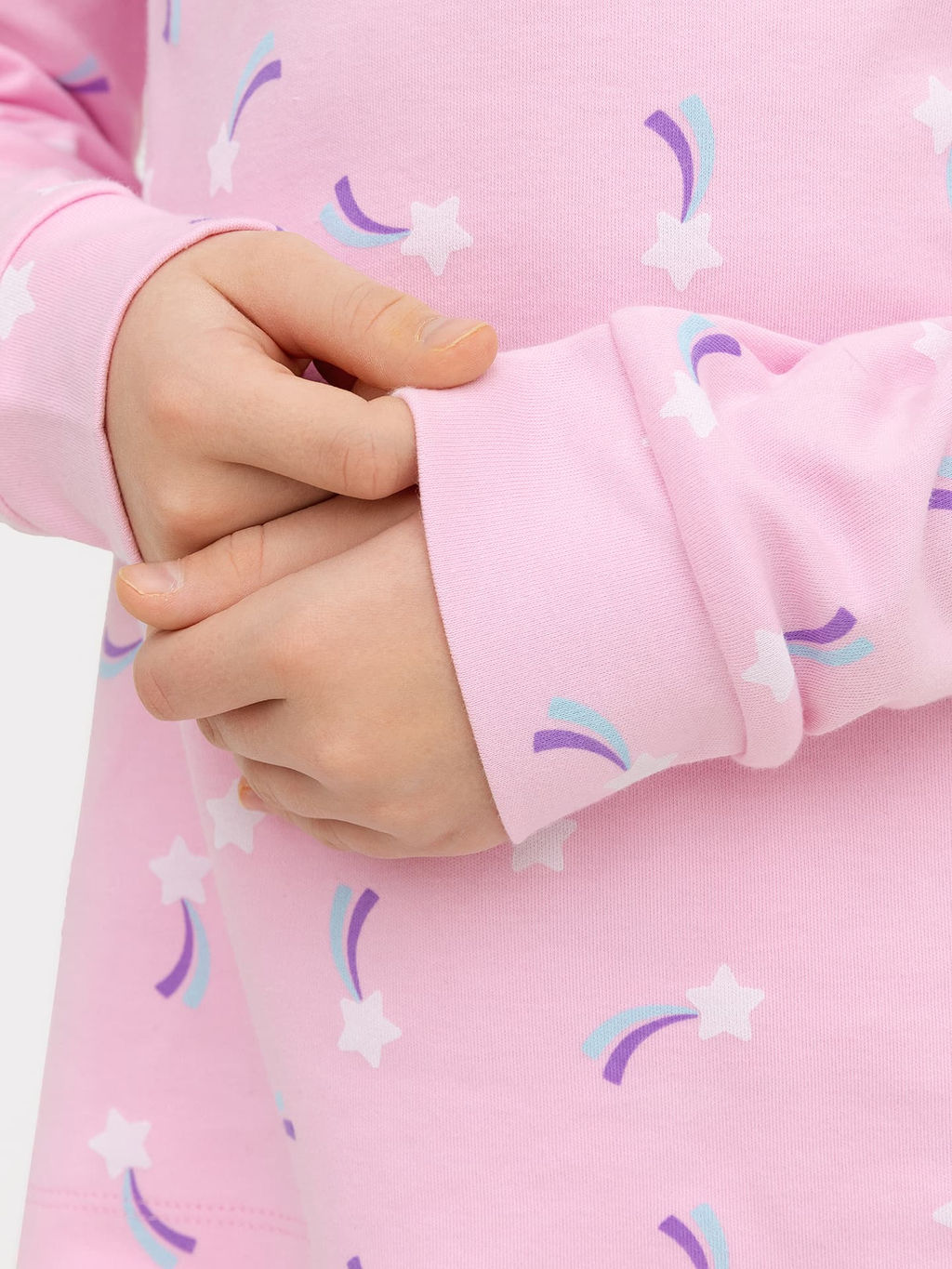 Комплект для девочек (джемпер, брюки) розовый с кометами - Mark formelle фото 7