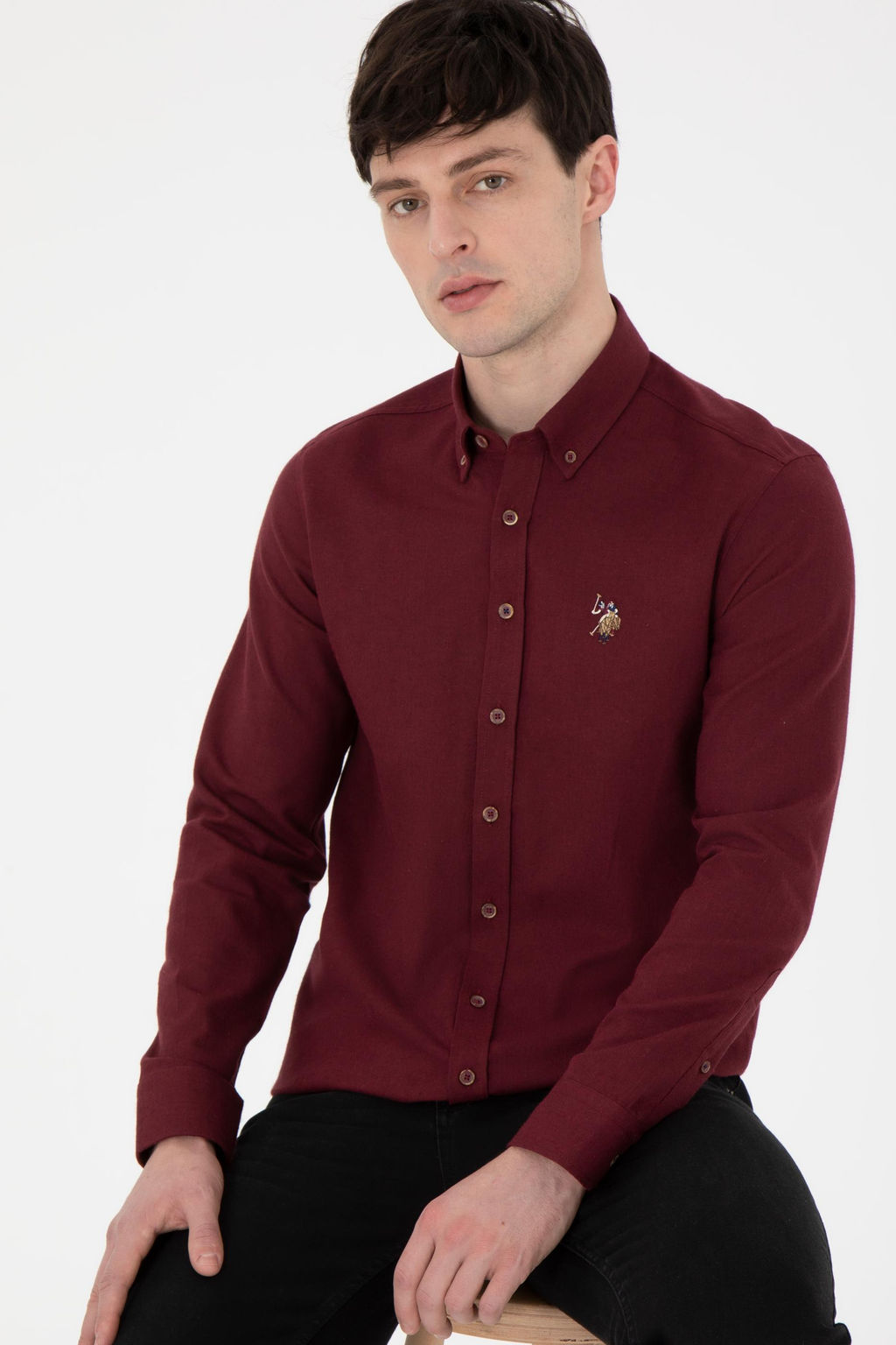 Erkek Bordo Uzun Kollu Basic G_mlek