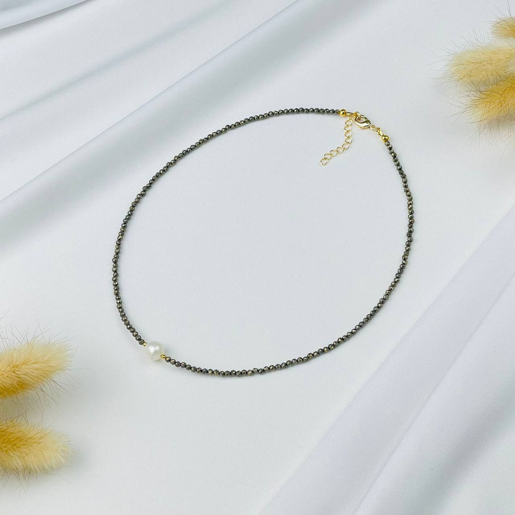 Чокер из Пирита и Жемчуга