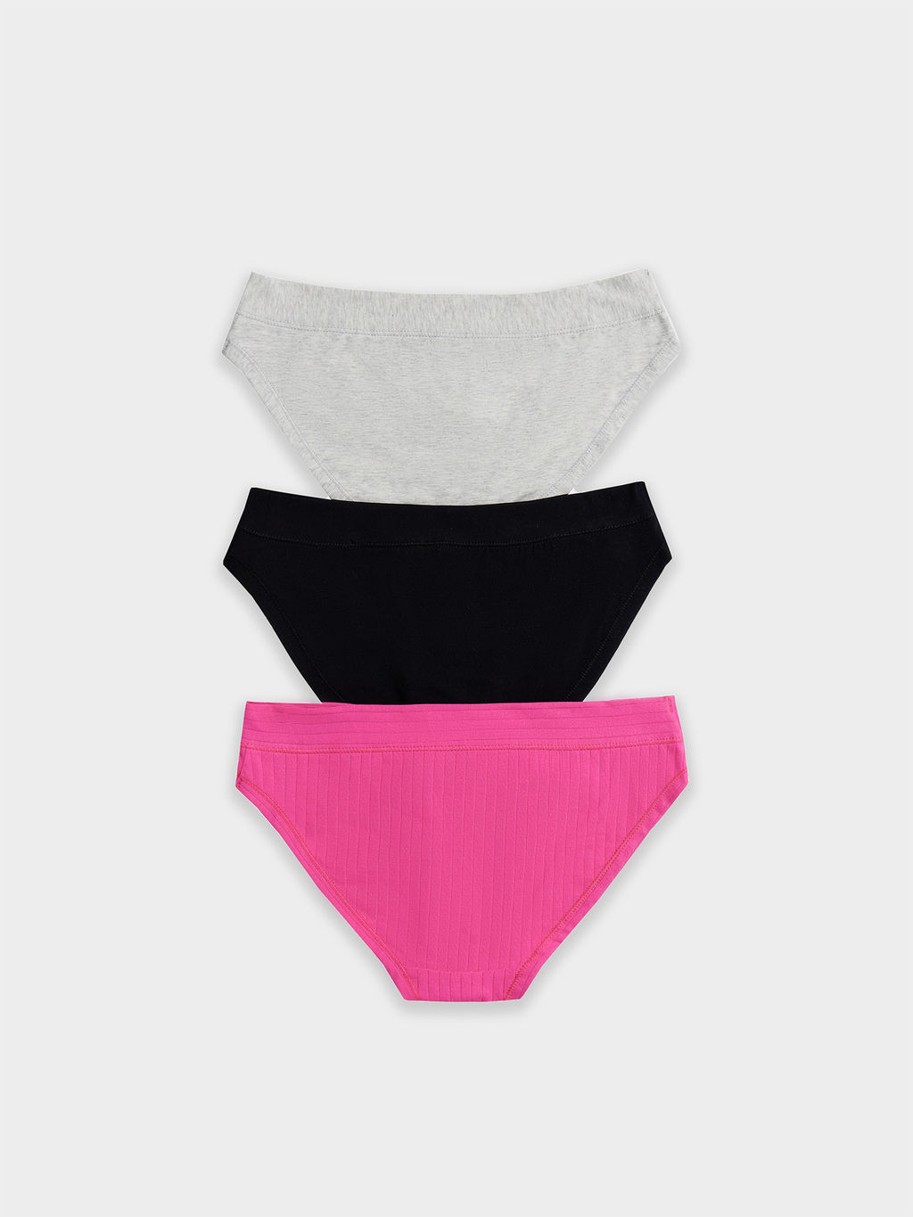 Цена за 2 штуки! Трусы женские слипы набор (3 шт.) в розово-сером и черном цвете - Mark formelle фото 9