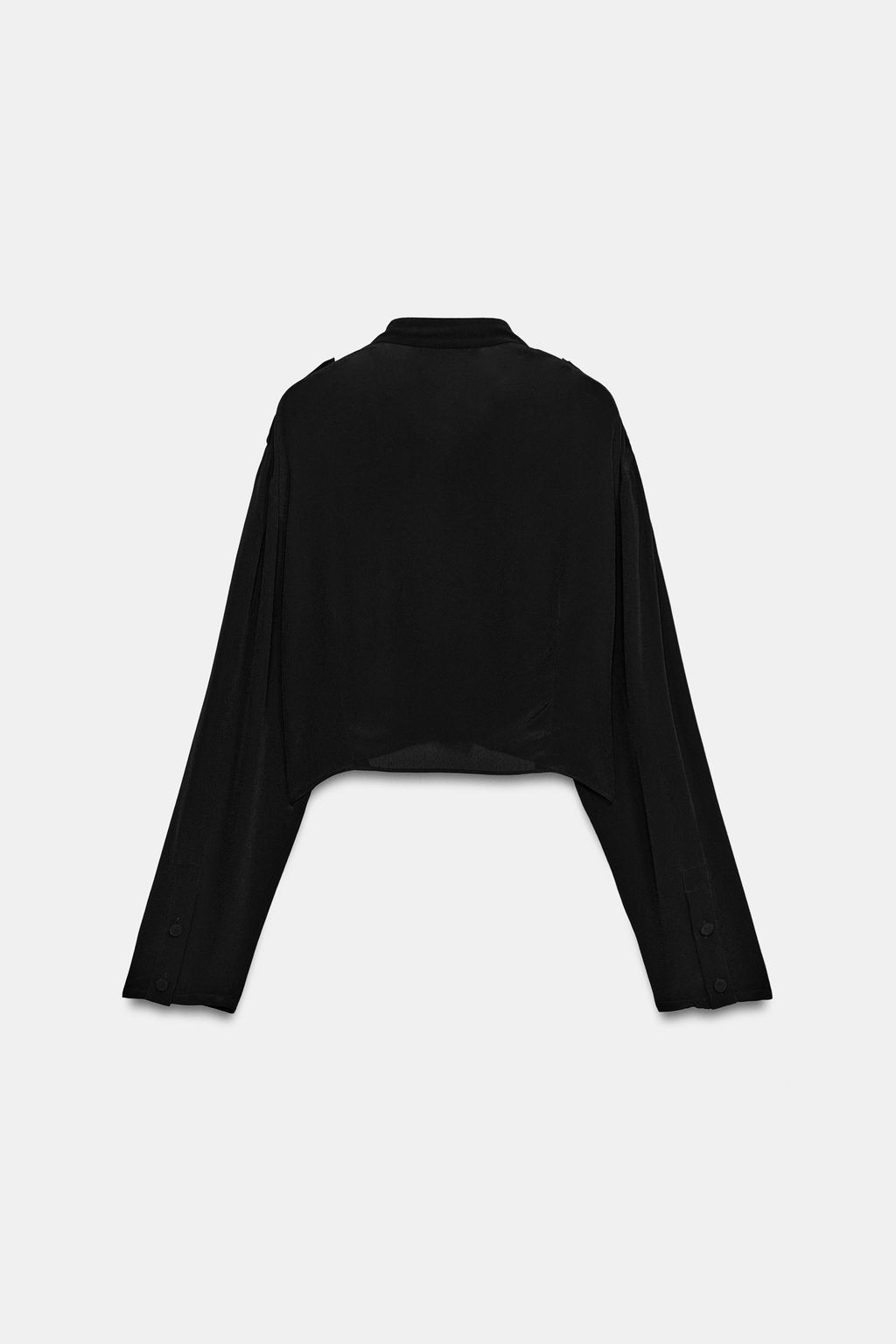 CAMISA CORTA VOLANTES ZW COLLECTION / Negro - Zara фото 3