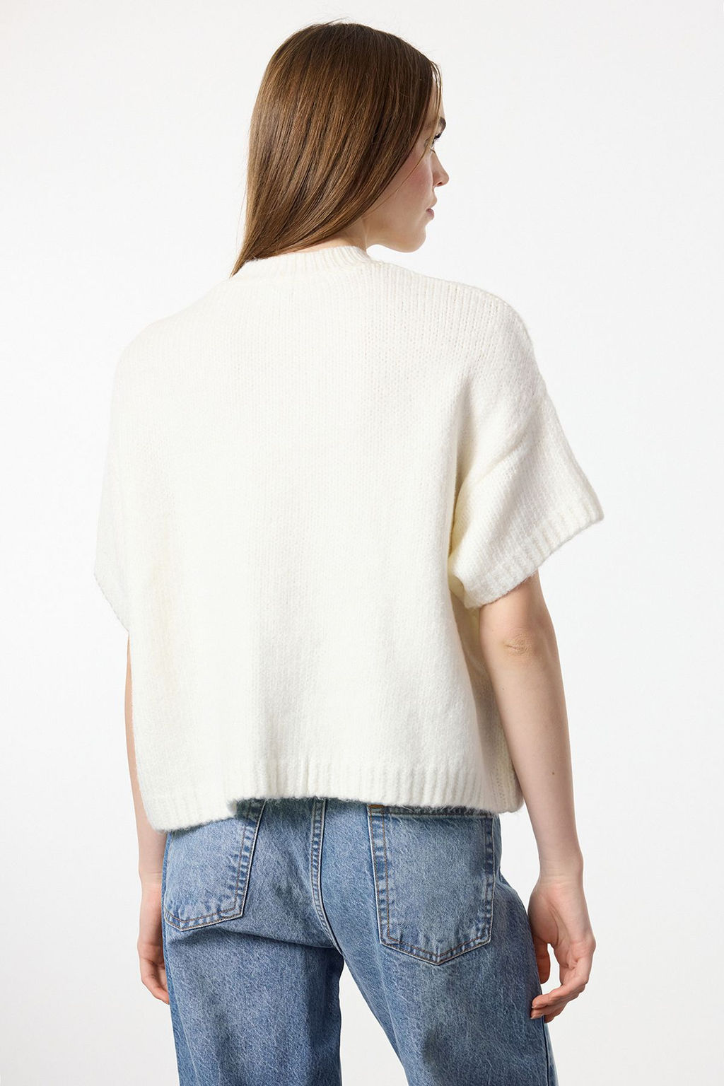 Gri Genis Kal?p Yumusak Dokulu Triko Kazak TWOAW25KZ00021 - Trendyolmilla фото 25