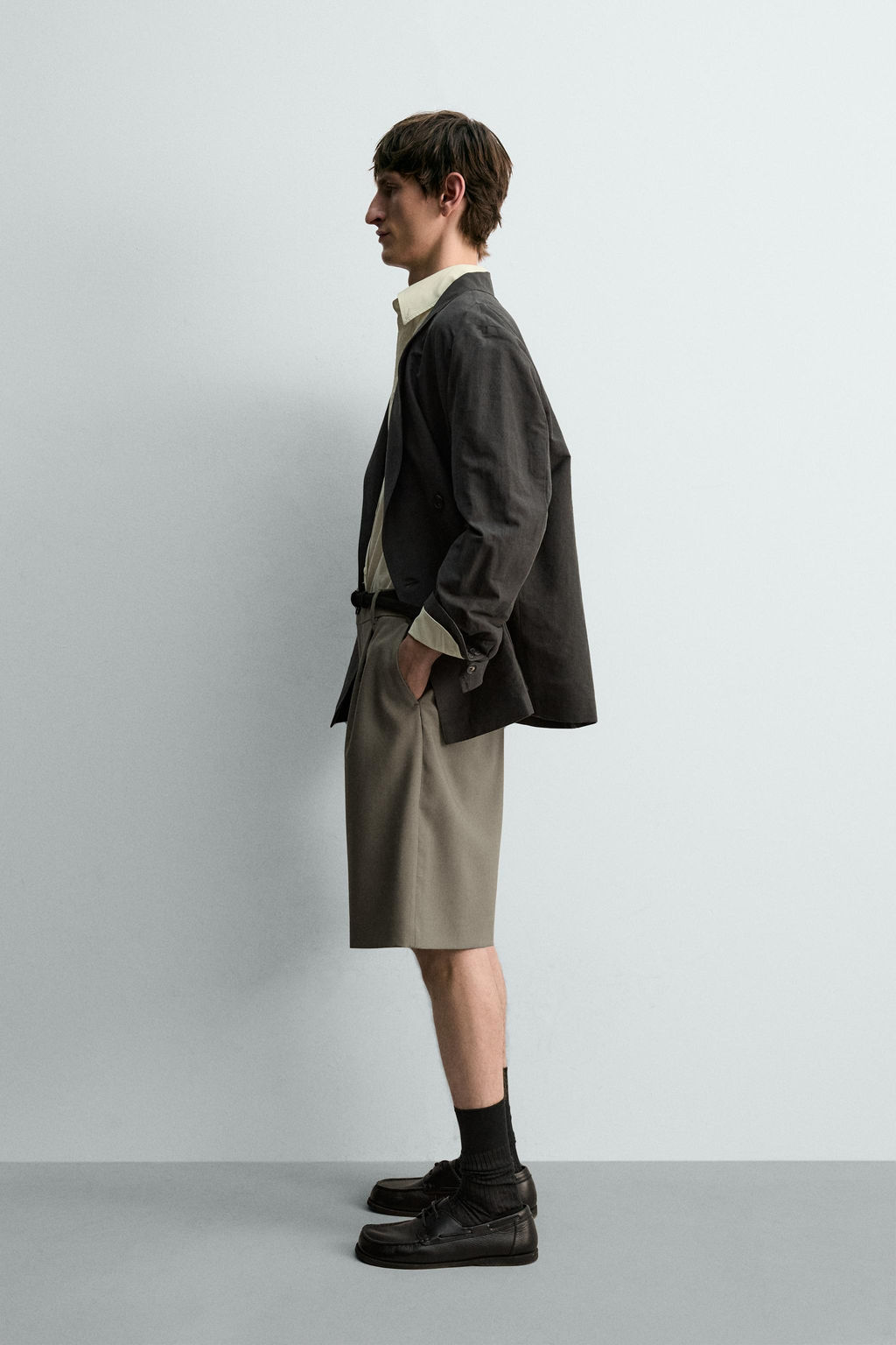 BERMUDA 100% LANA PLIEGUES LIMITED EDITION / Verde medio - Zara фото 4