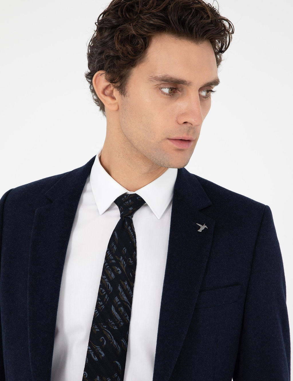 Кашемировая куртка узкого кроя темно-синего цвета - Cacharel фото 2