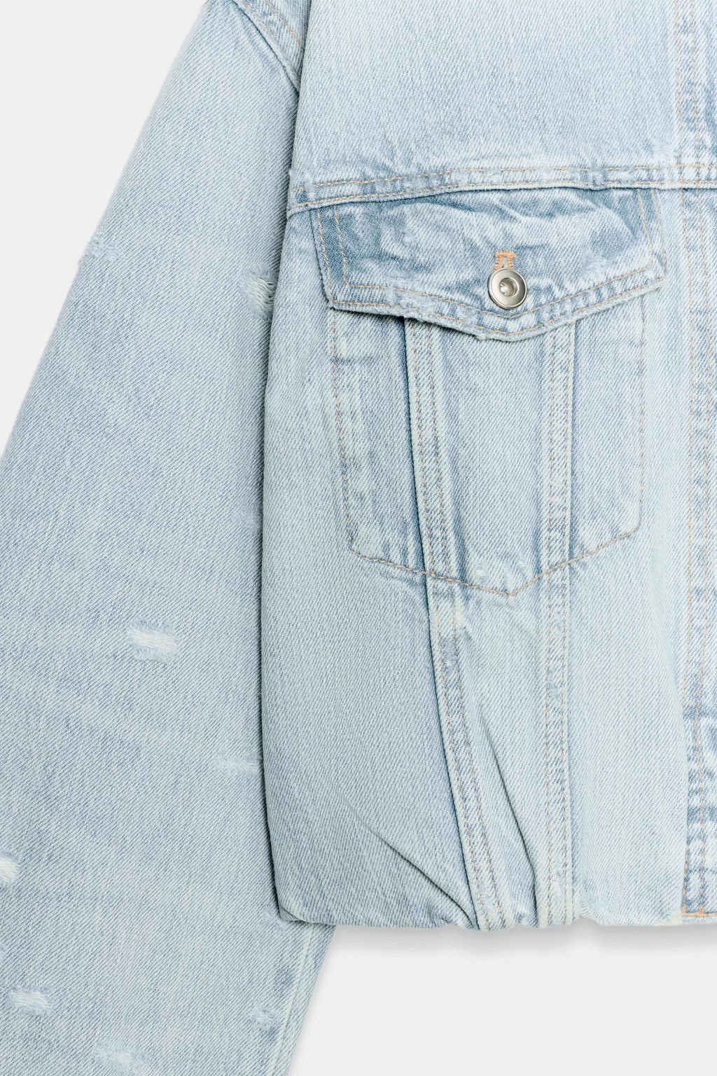 CAZADORA DENIM TRF ROTOS / Azul claro - Zara фото 5