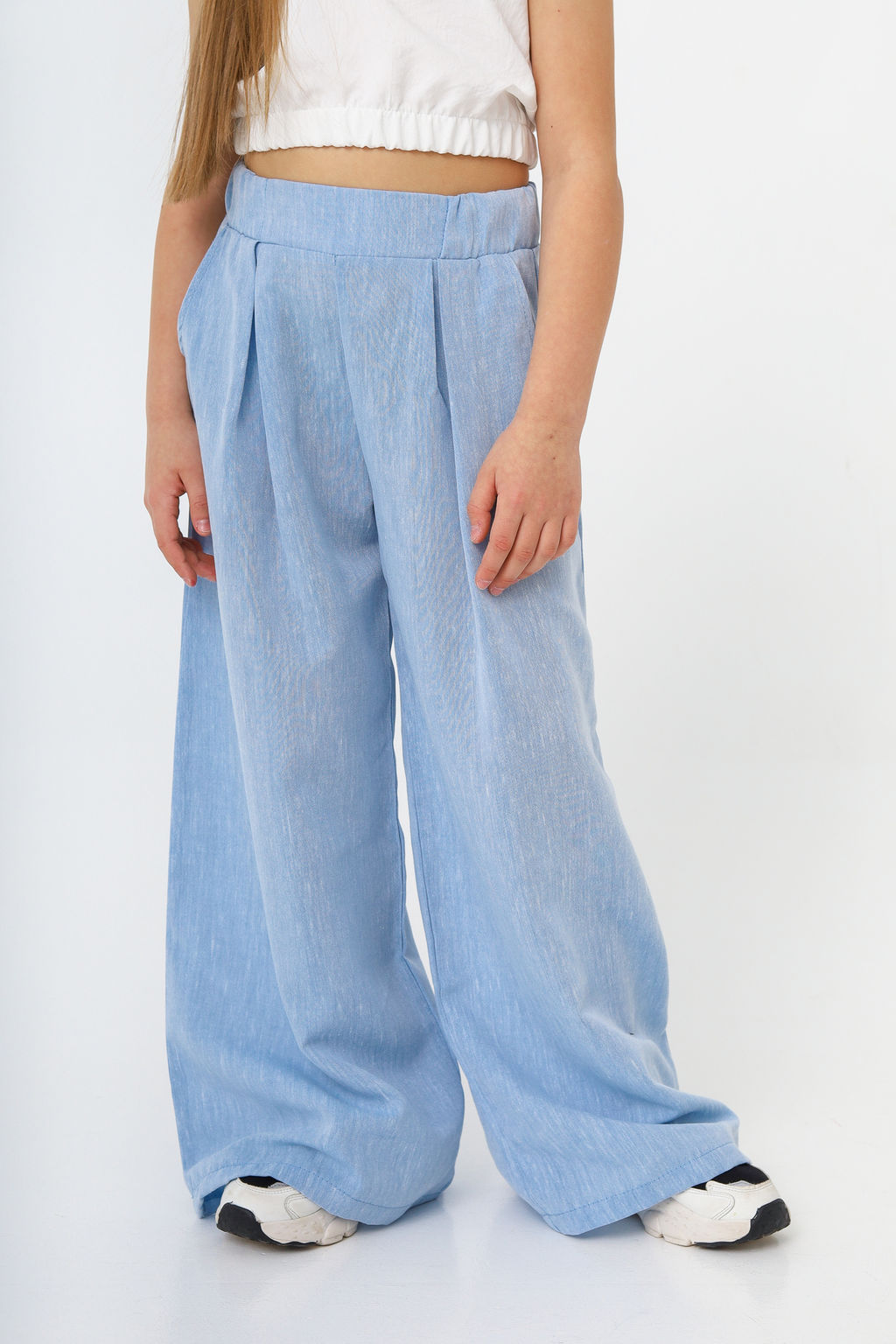 Рубашка-хенли Лен, голубой меланж - Inzibe фото 25