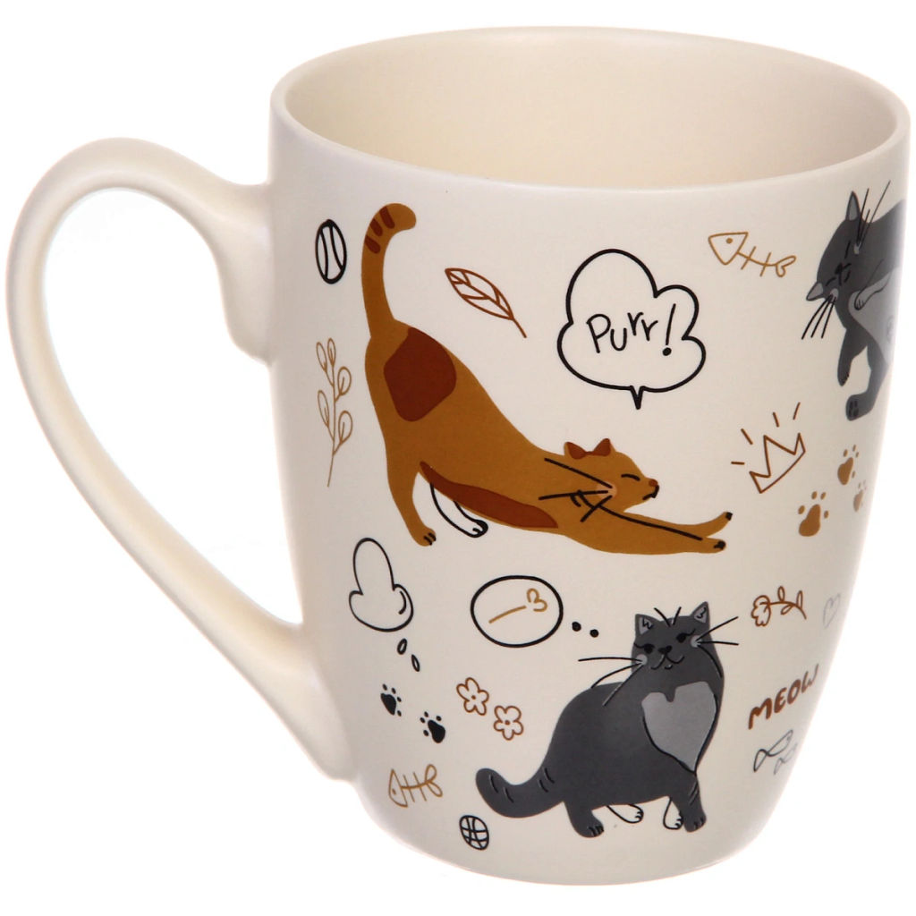 Цена за 2 шт. Кружка керамическая 350мл "Славные котики", микс 4рисунка