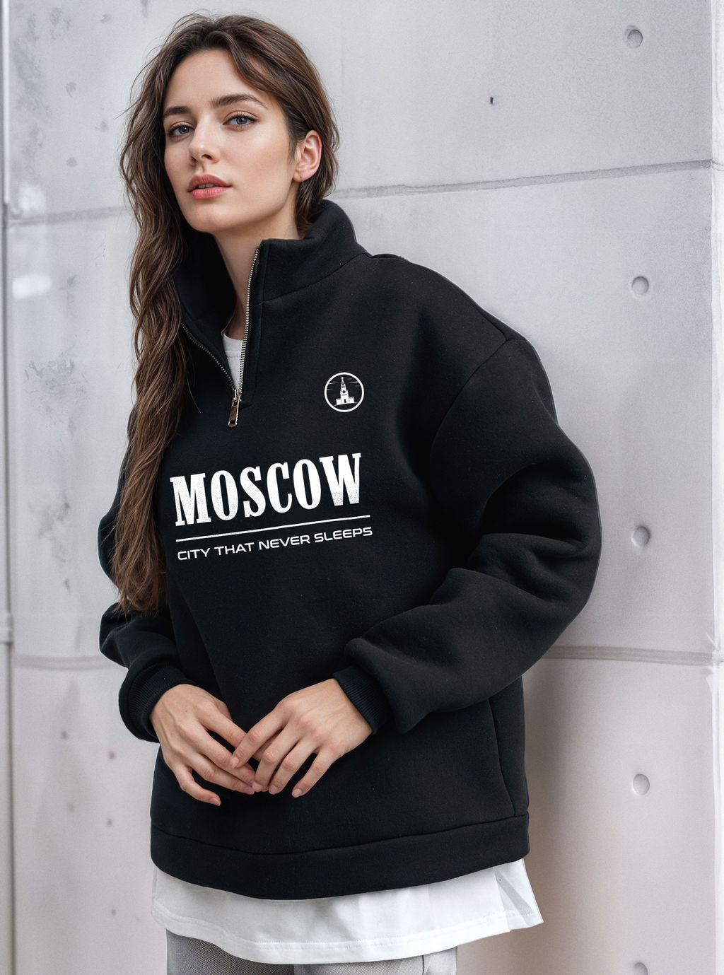 Толстовка женская с зип-воротником Moscow - Yollochka фото 19