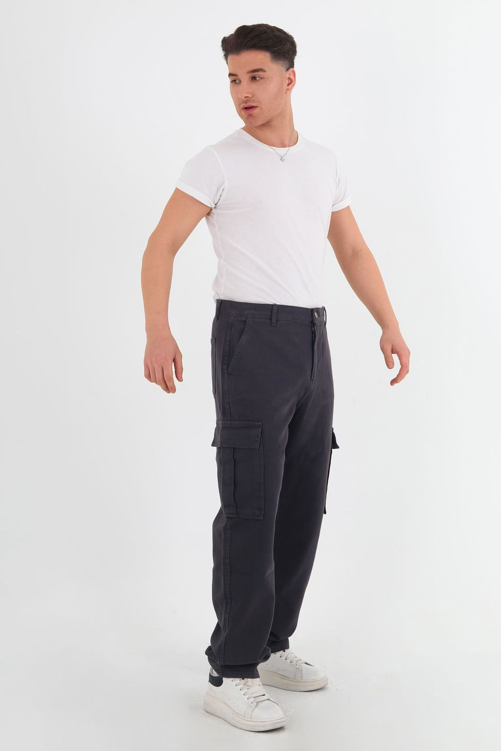 TRENDYOL MAN Siyah Kargo Cepli Gabardin Baggy/Bol Kesim %100 Pamuklu Rahat Pantolon TMNSS24PL00021 - Trendyolmilla фото 19