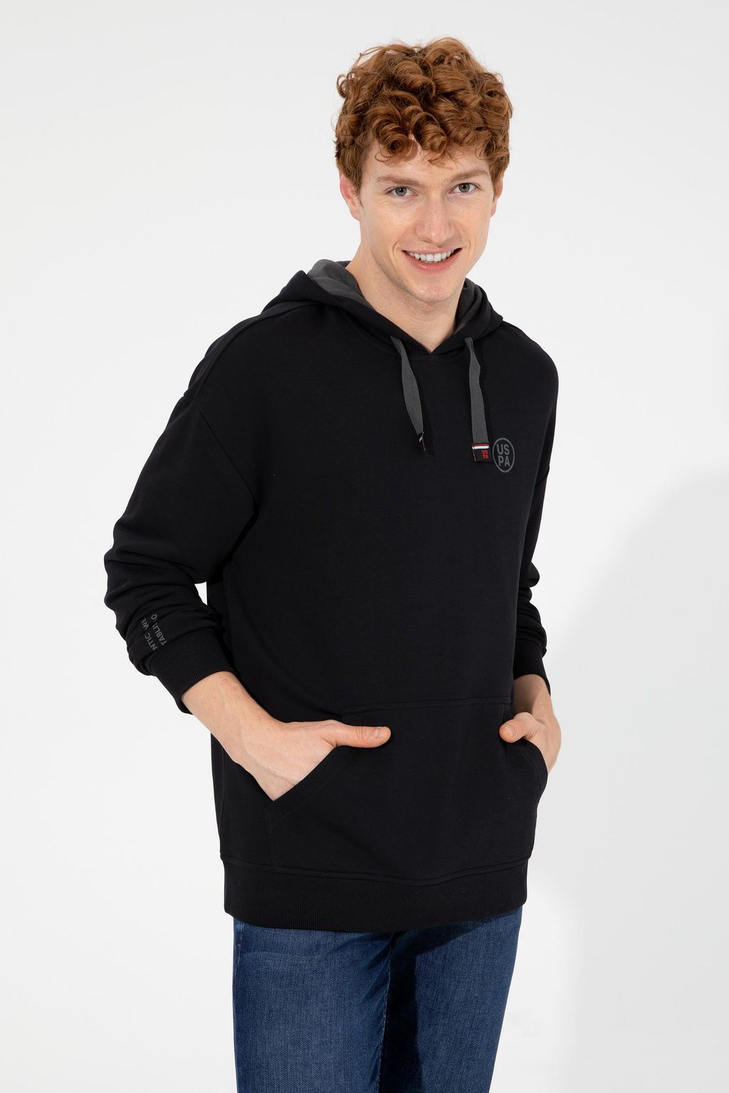 U. S. Polo Assn / Мужская черная толстовка с капюшоном - U.s. polo assn фото 3