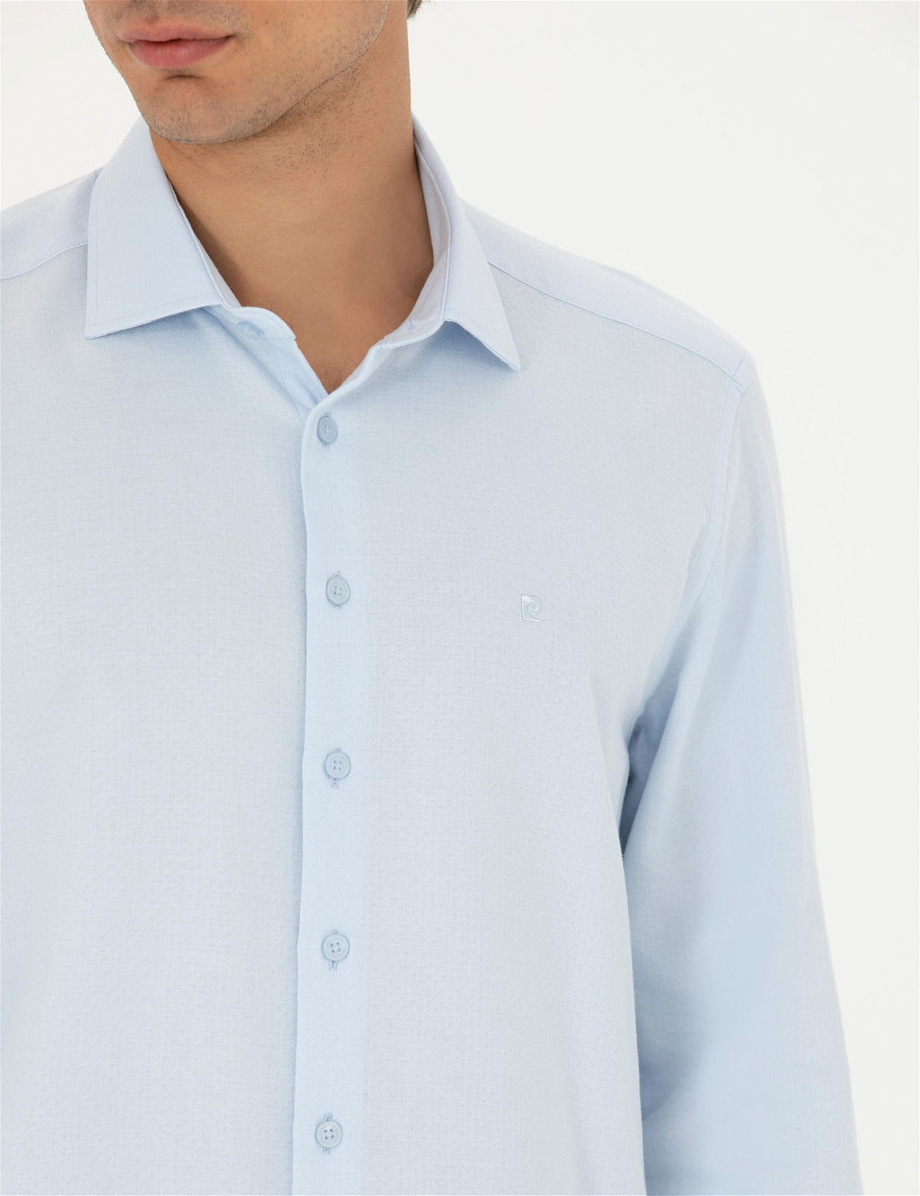 A__k Mavi Slim Fit Uzun Kollu G_mlek - Pierre cardin фото 7