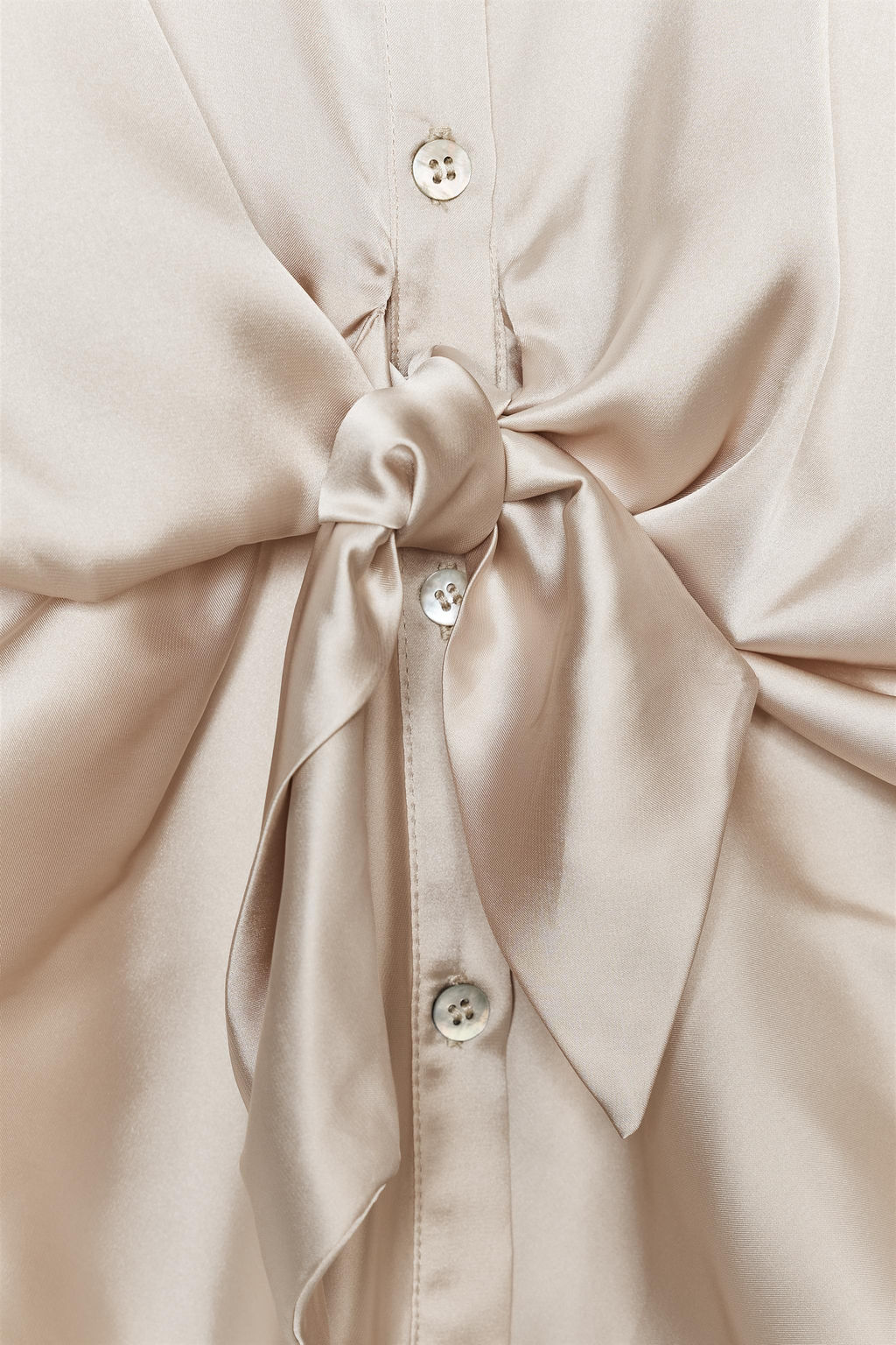 SATIN SHIRT WITH KNOT - Zara фото 8