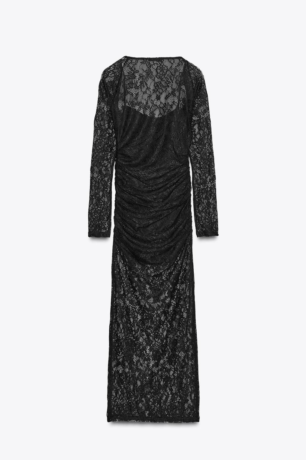 LACE MIDI DRESS WITH CUFFS - Zara фото 7