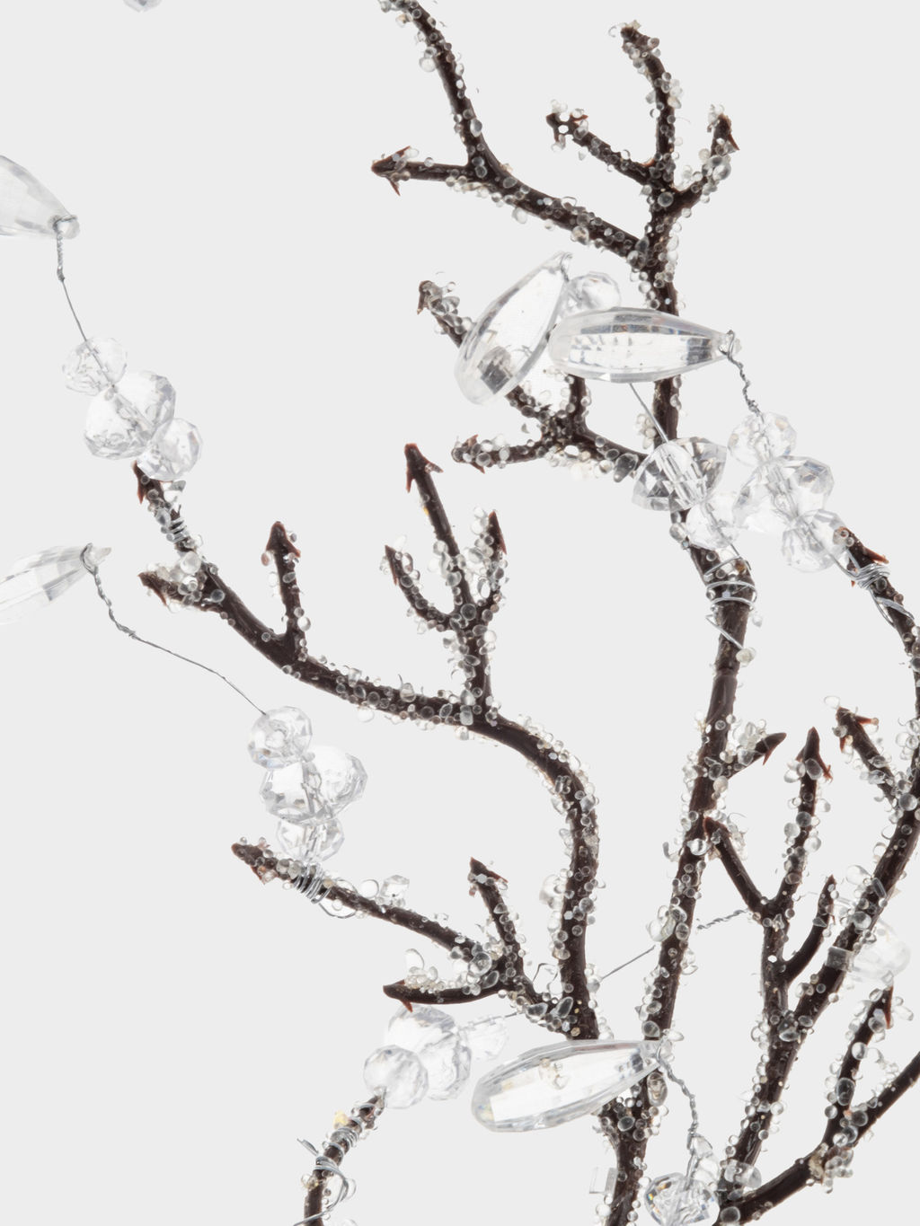 Ветка декоративная, 65 см, акрил/пластик, серебристая, Белые кристаллы, Interior silver - Anna lafarg фото 2