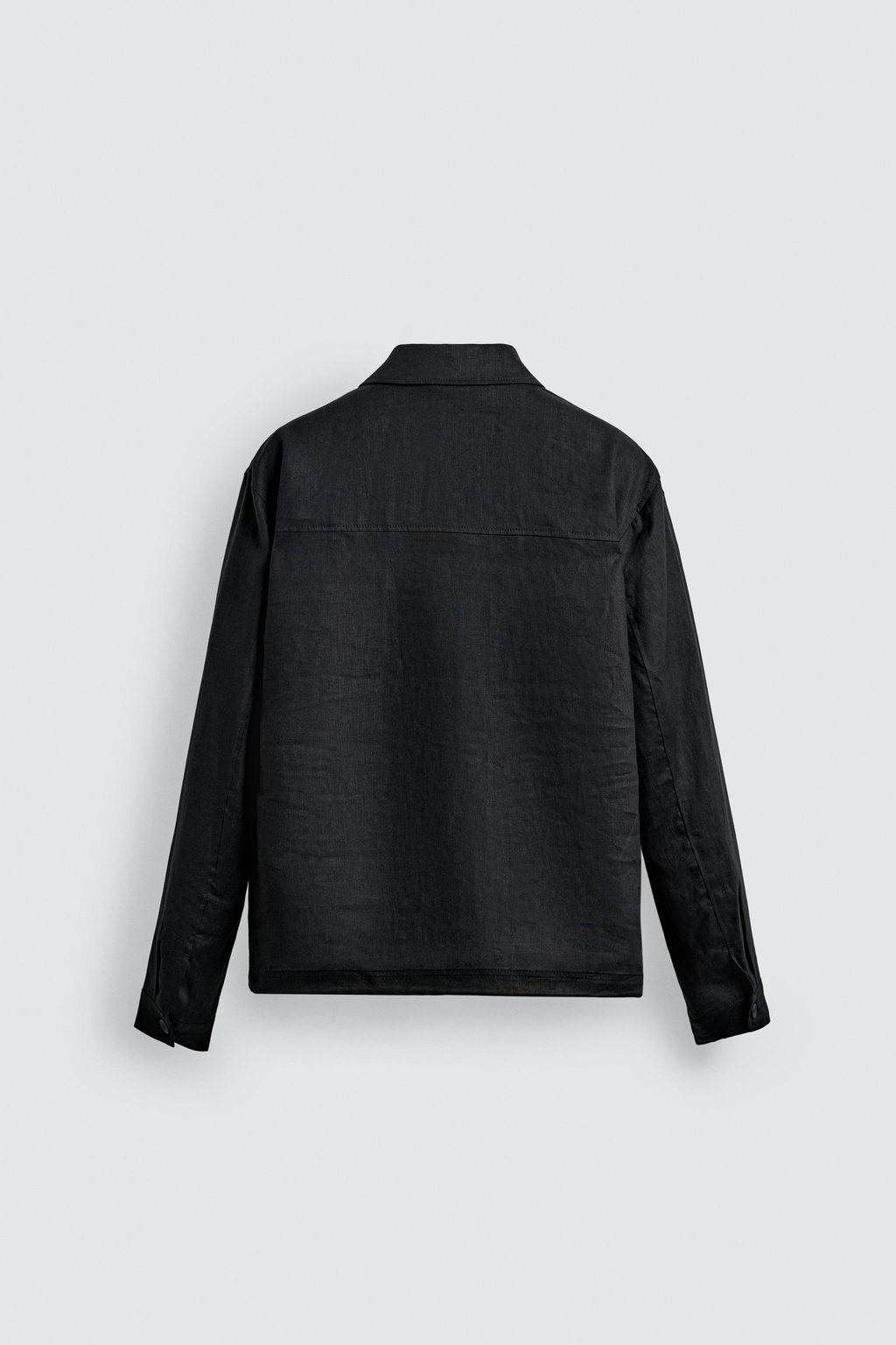 SOBRECAMISA 100% LINO CREMALLERA / Negro - Zara фото 8