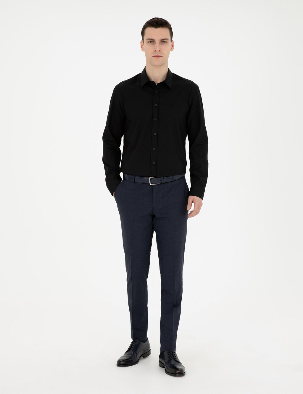 Siyah Regular Fit Uzun Kollu G_mlek