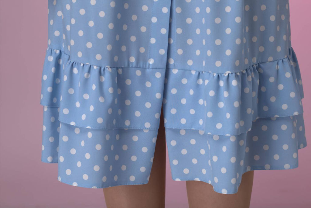 Платье ANELLI 713 голубой/горох фото 4