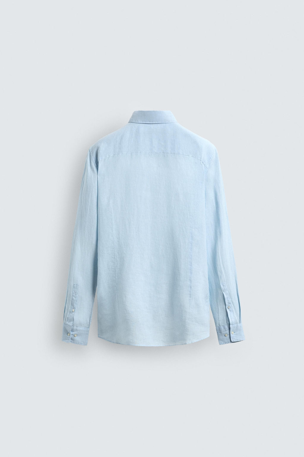 CAMISA REGULAR FIT 100% LINO / Celeste - Zara фото 7
