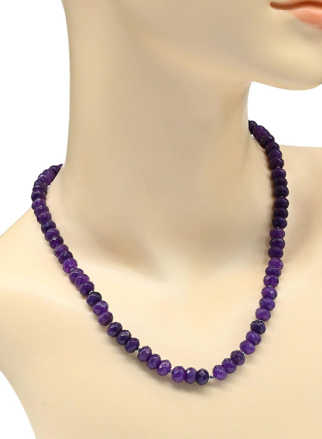 Бусы из камня кальцита рондель гр.7*5мм цв.фиолетовый, 47см