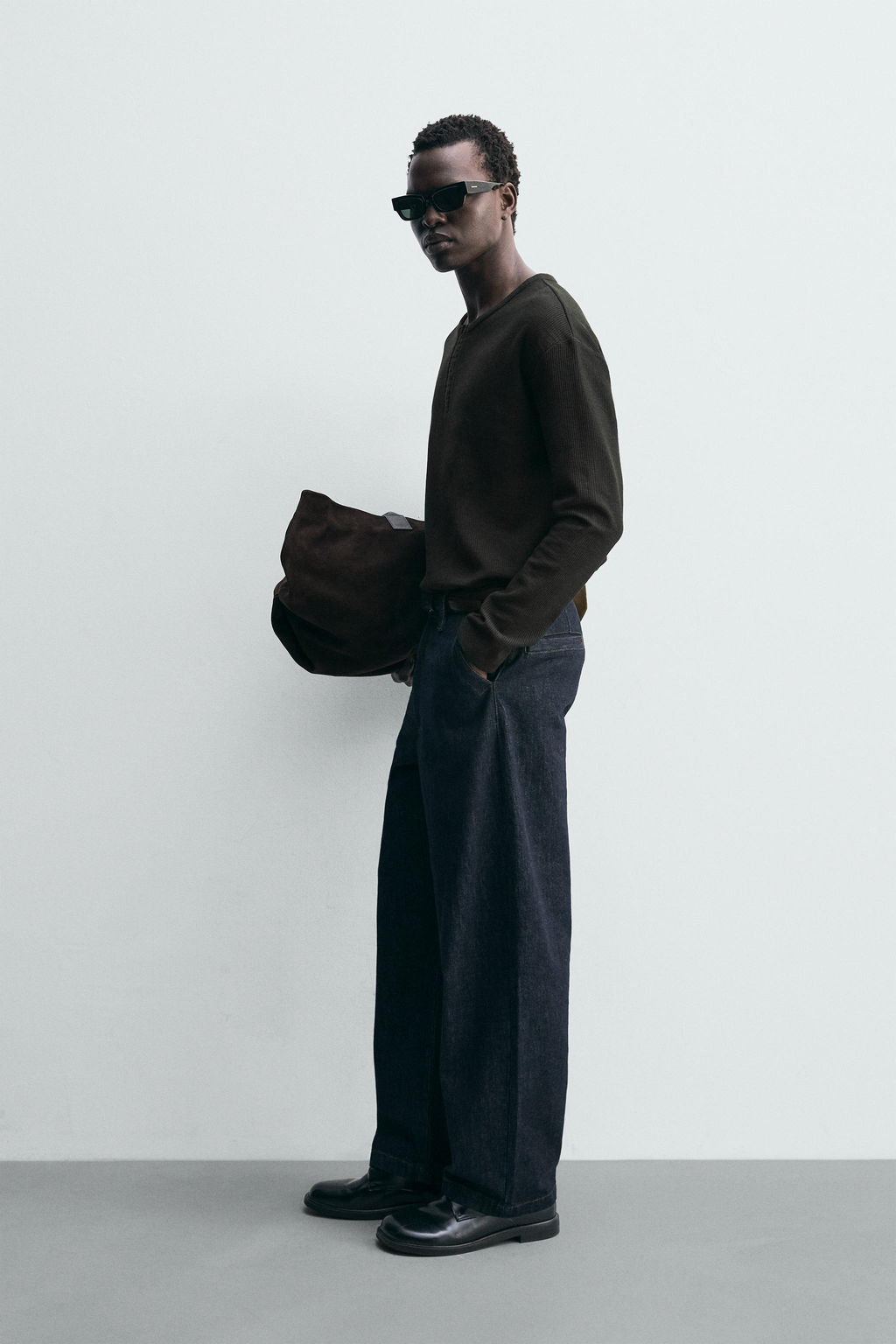 RIBBED HENLEY NECK T-SHIRT - Zara фото 4