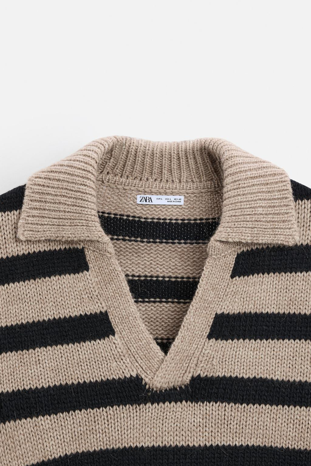 STRIPED KNIT POLO SHIRT - Zara фото 10