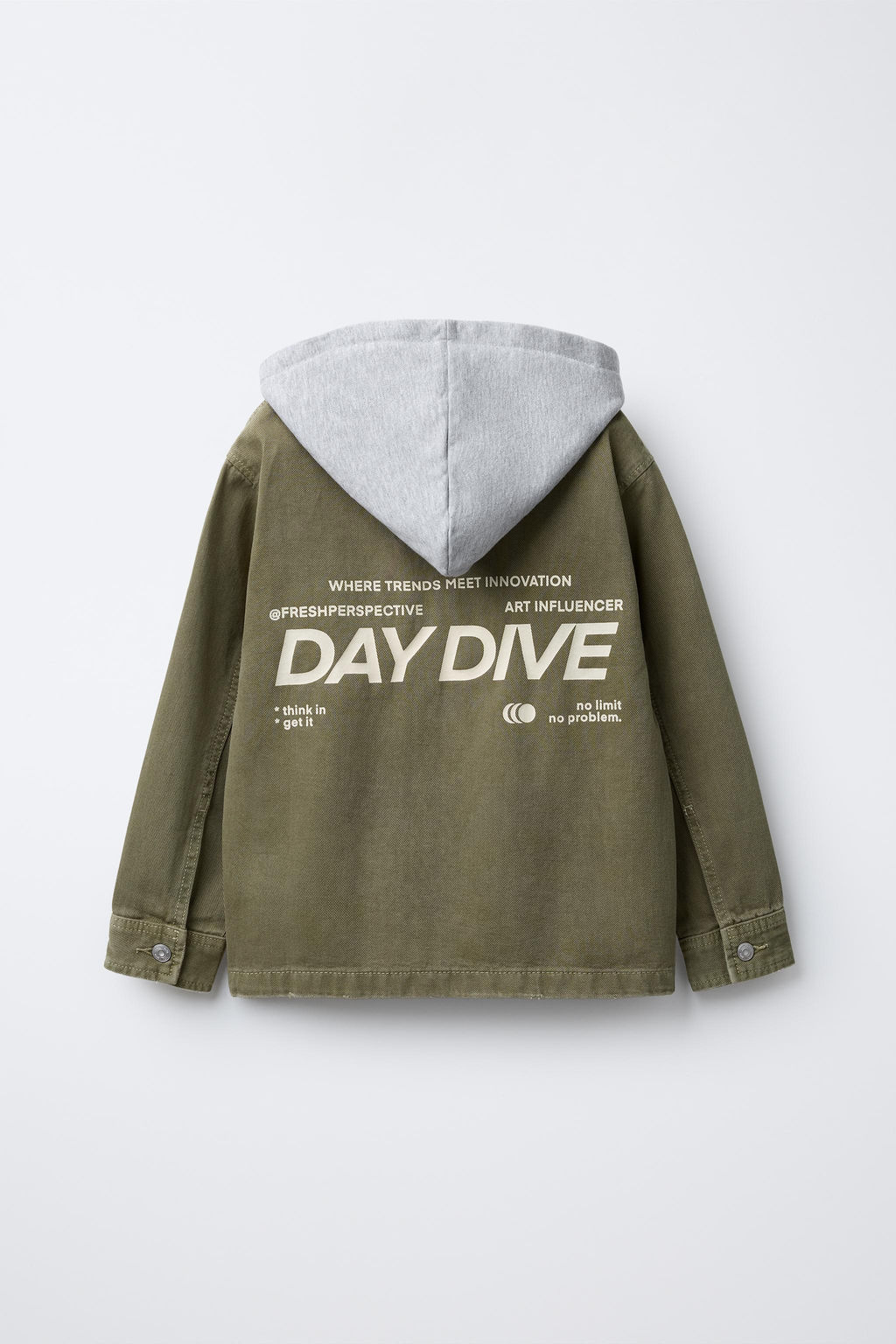 TWILL OVERSHIRT WITH DETACHABLE HOOD - Zara фото 3