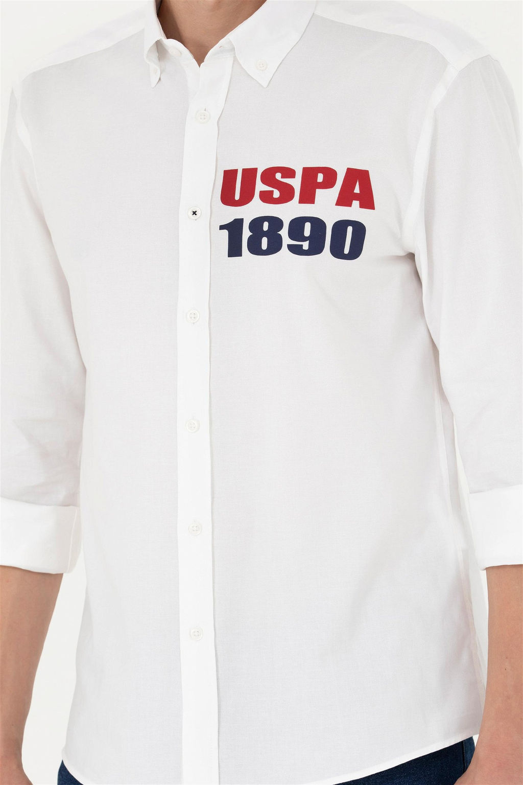 Мужская белая рубашка с длинным рукавом - U.s. polo assn фото 11