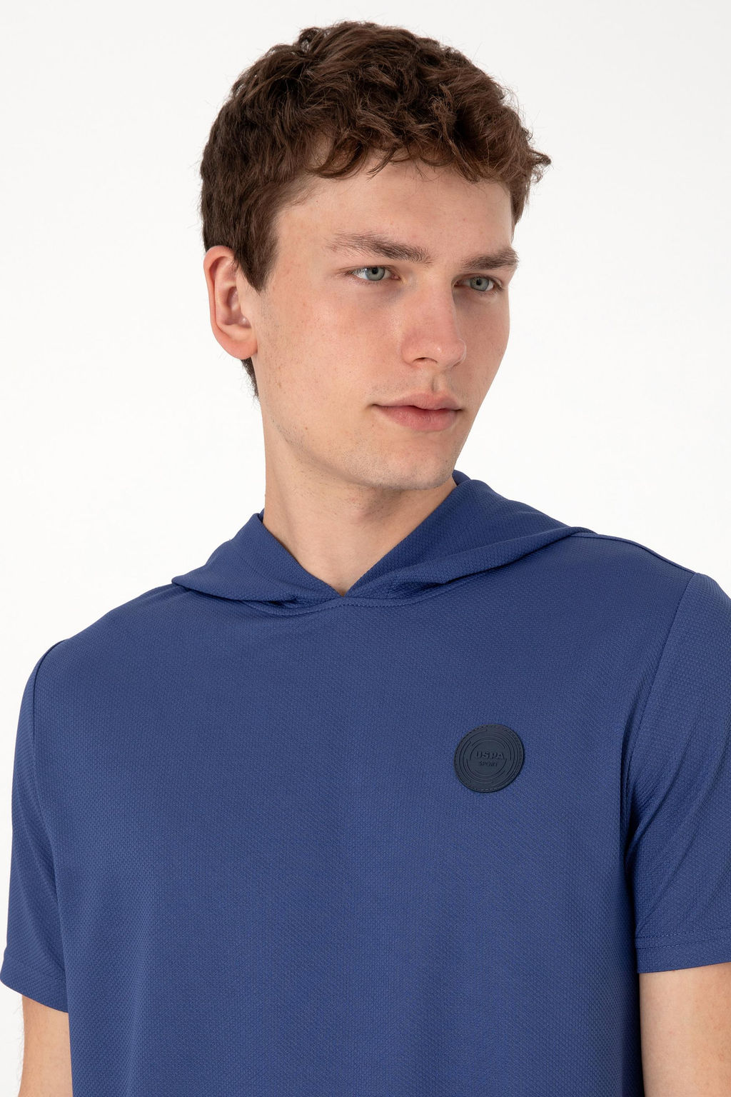 Erkek Regular Fit Bisiklet Yaka A__k Lacivert Ti__rt