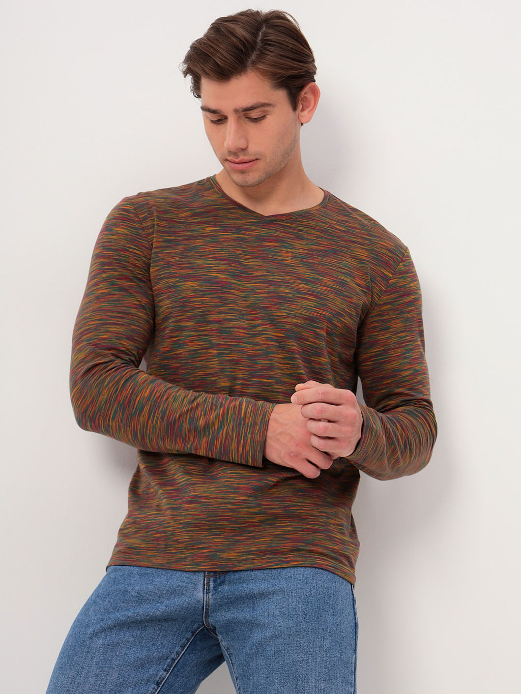 Футболка мужская длинный рукав GREG G166-KM-OR1059 (бордо)  фото 6