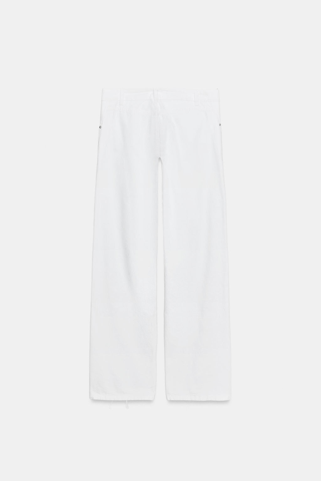 JEANS RECTOS CORDONES DENIM TRF TIRO MEDIO / Blanco - Zara фото 10