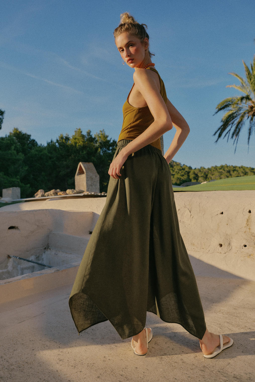 PANTAL?N CULOTTE ASIM?TRICO / Khaki
