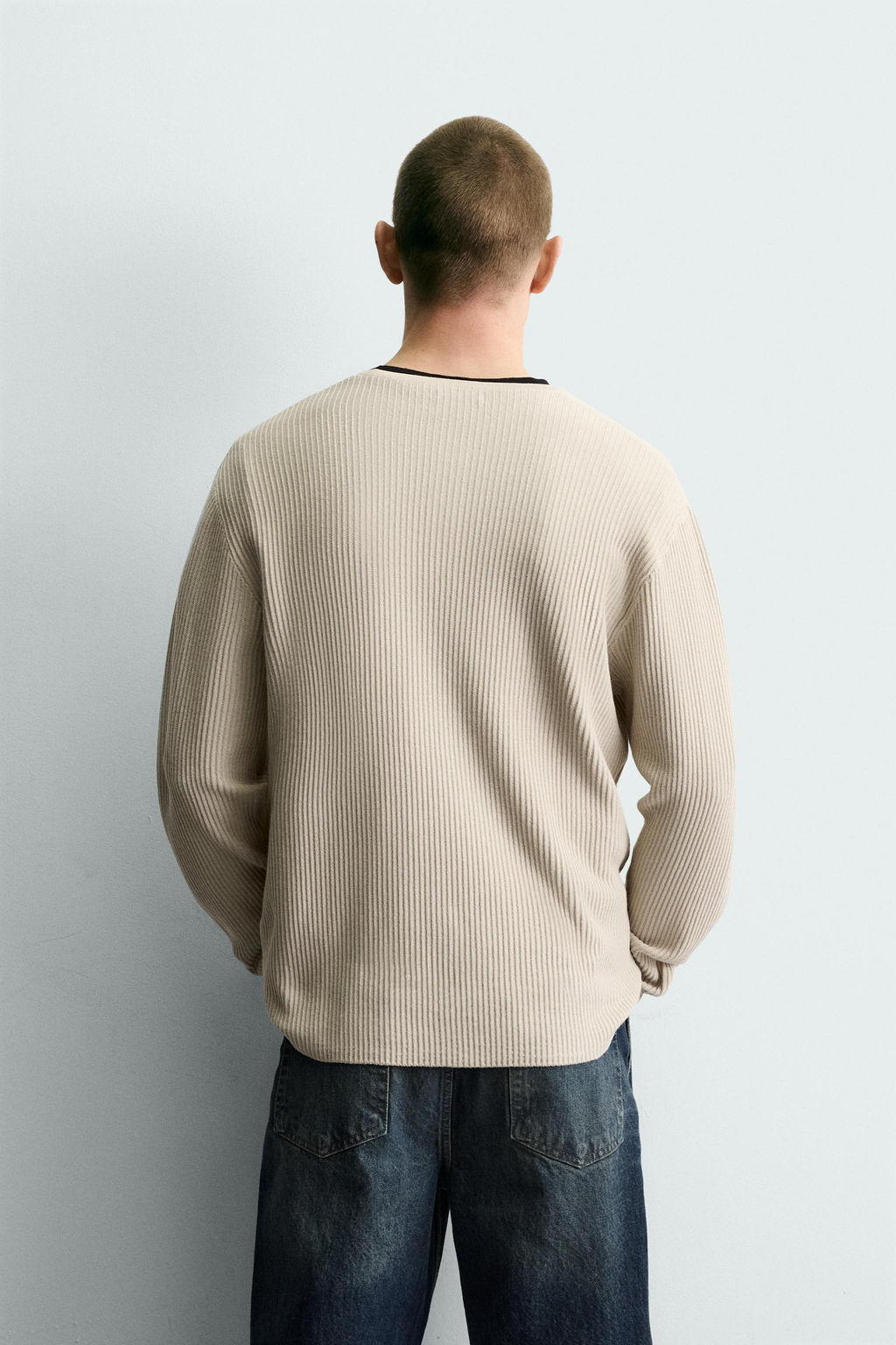 JERSEY ESTRUCTURA CUELLO PANADERA / Crudo - Zara фото 3