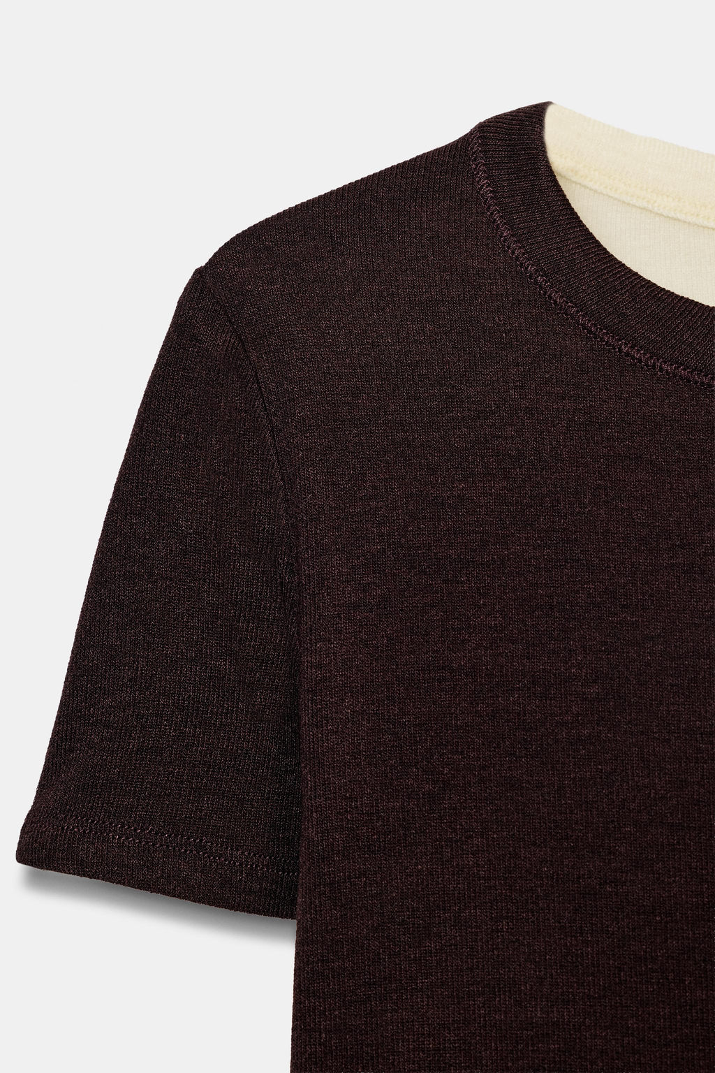 SHORT SLEEVE CONTRAST T-SHIRT - Zara фото 7