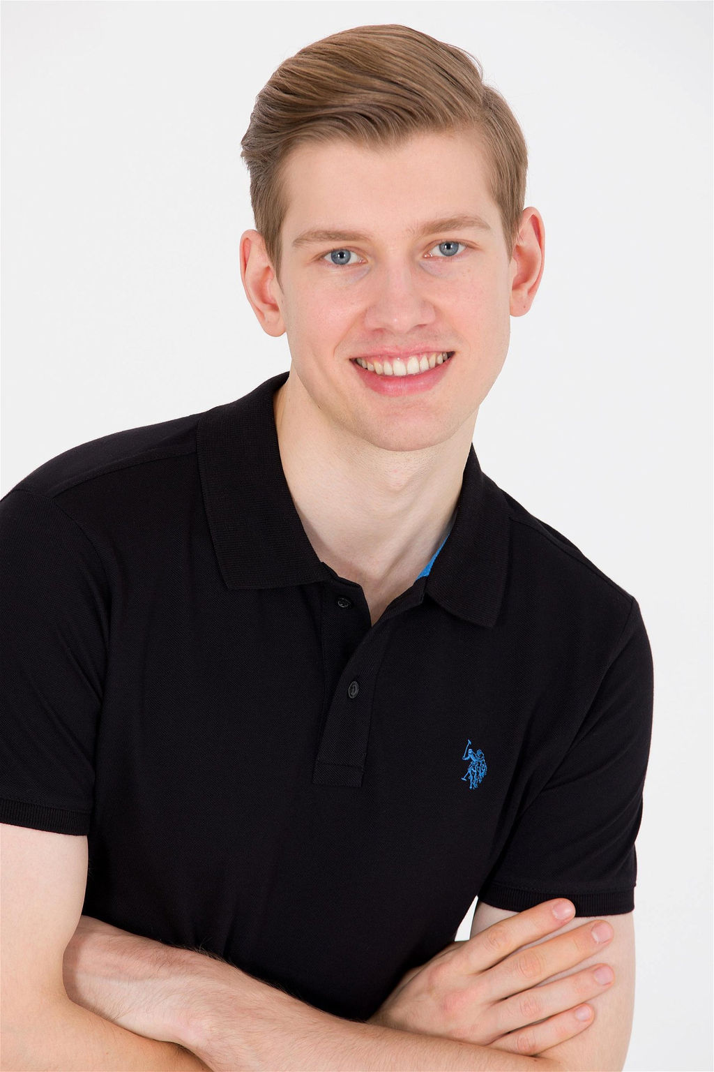 U. S. Polo Assn Мужская черная базовая футболка с воротником-поло - U.s. polo assn фото 7