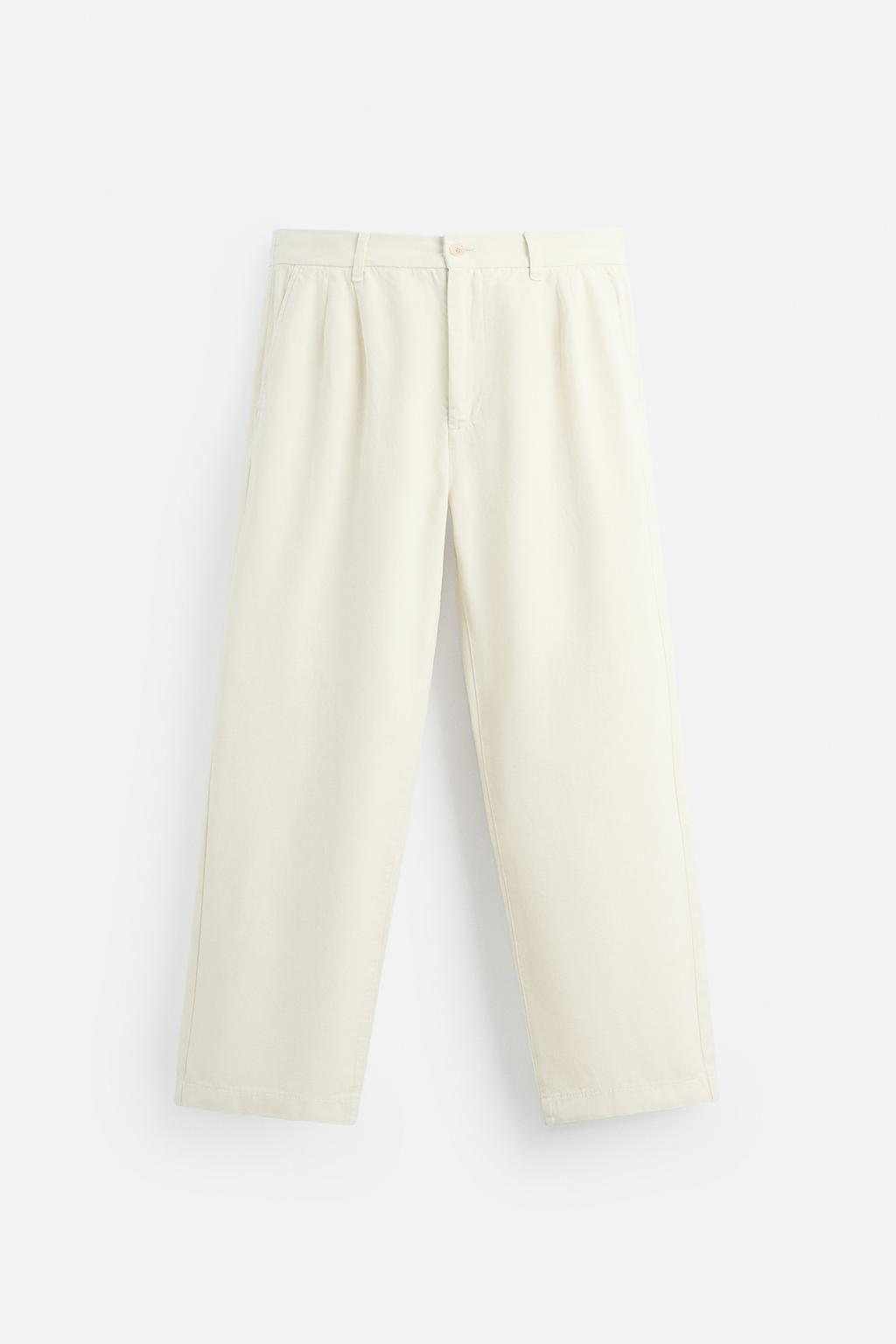 RELAXED FIT PLEATED TROUSERS - Zara фото 7