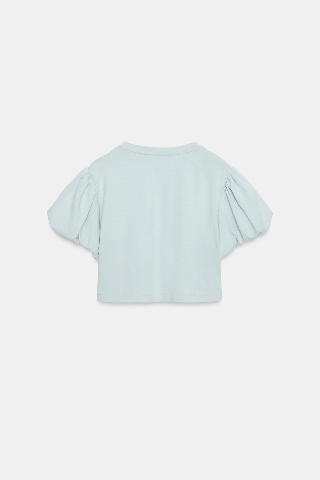 CAMISETA CROP MANGA VOLUMEN / Azul claro - Zara фото 5