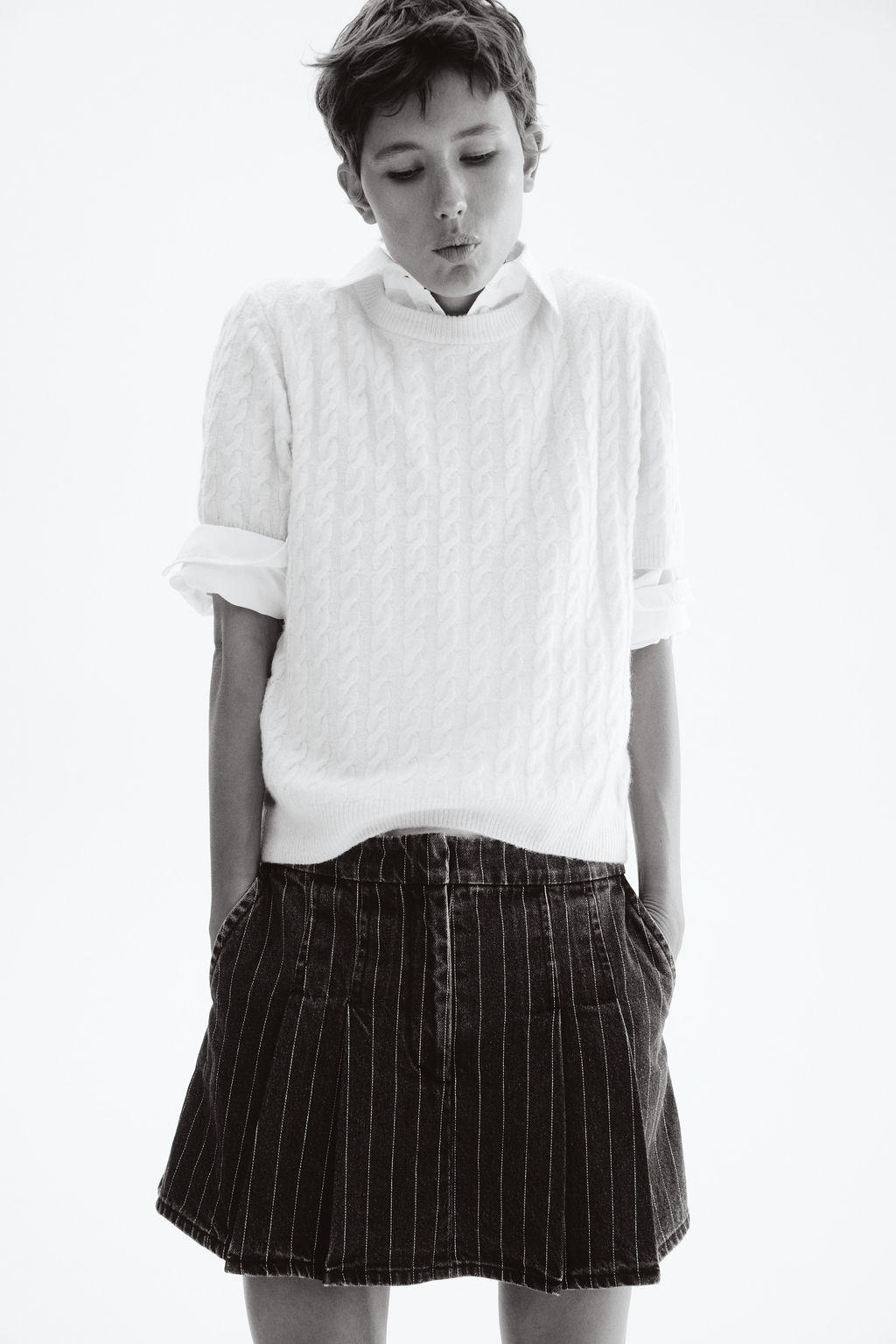 Falda pantal?n tableada en denim - H&m фото 3