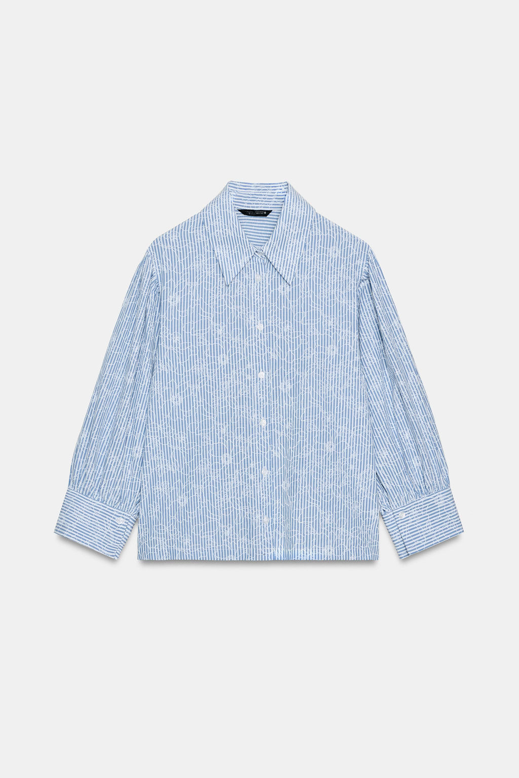 STRIPED FLORAL PRINT SHIRT - Zara фото 6