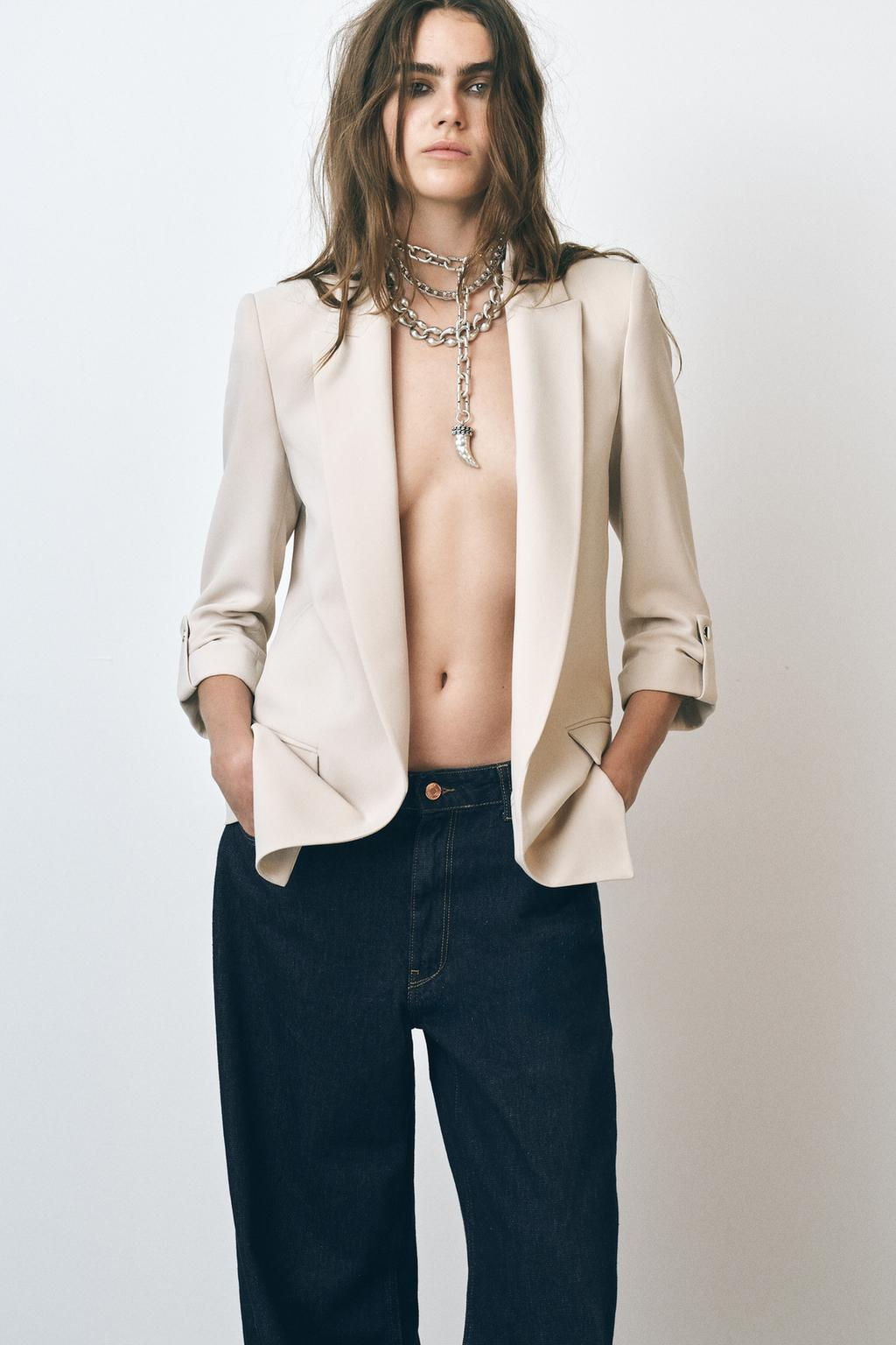 BLAZER WITH ROLLED-UP SLEEVES - Zara фото 8